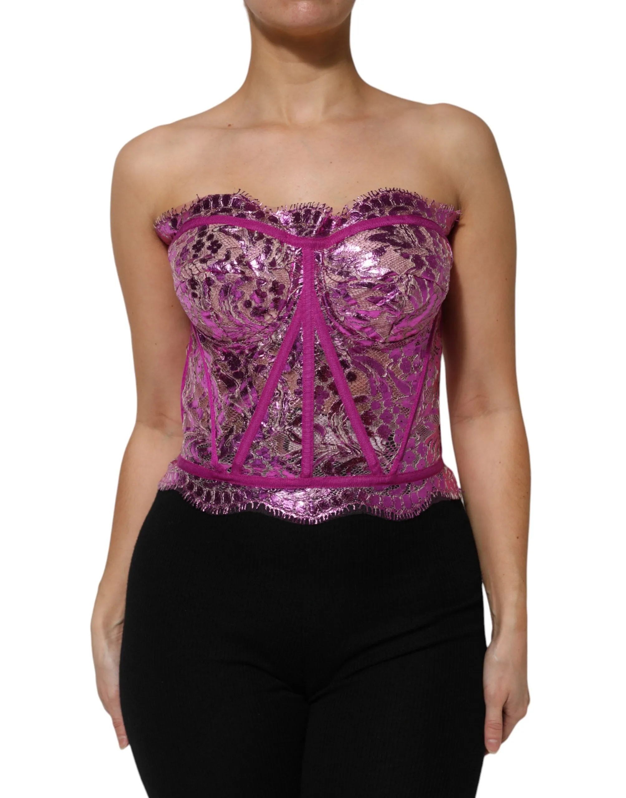 Pink Bustier Sleeveless Corset Blouse Top sold by Lord & Taylor product image thumbnail 2