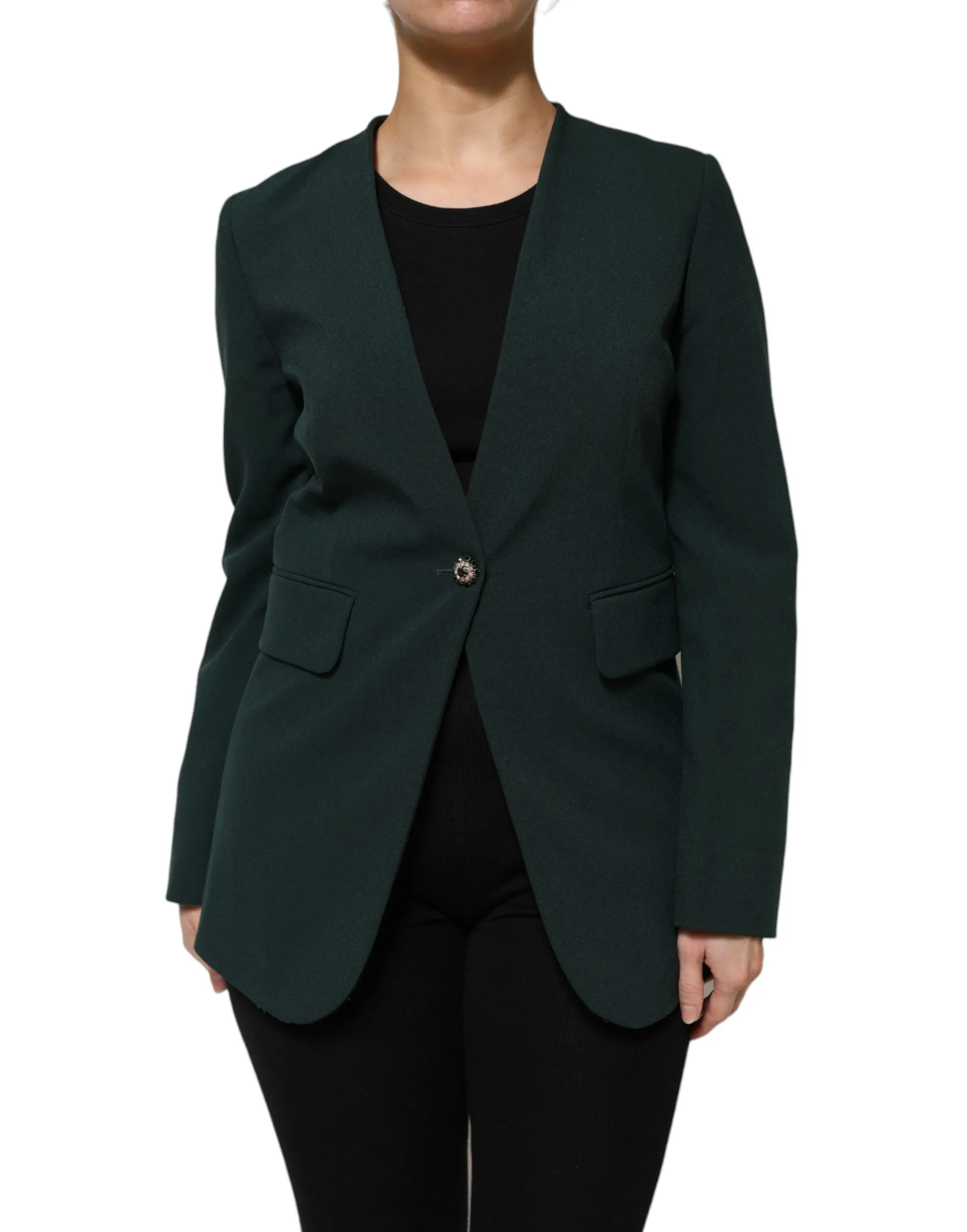 Green Single Breasted One Button Coat Jacket sold by Lord & Taylor product image thumbnail 2