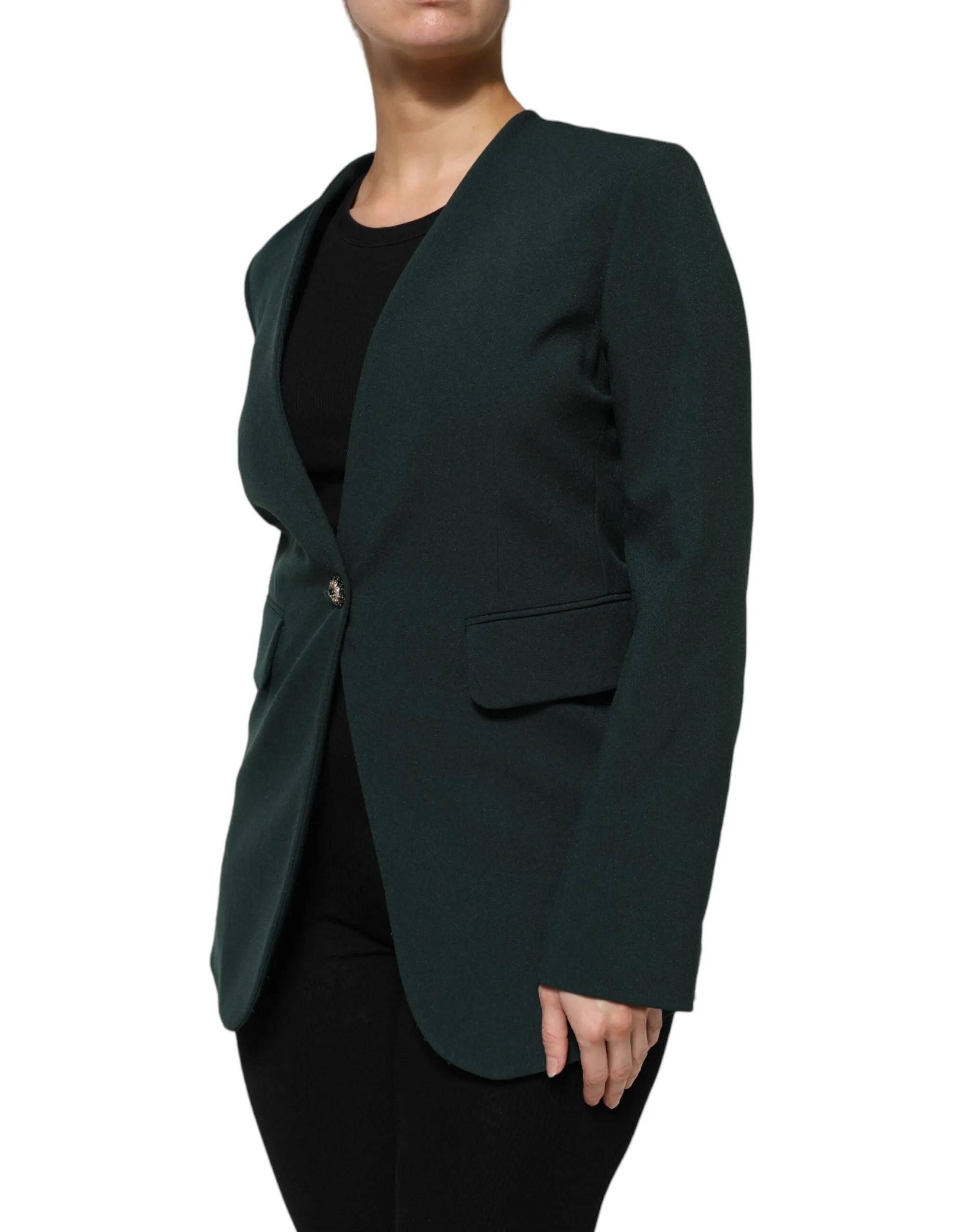 Green Single Breasted One Button Coat Jacket sold by Lord & Taylor product image thumbnail 3