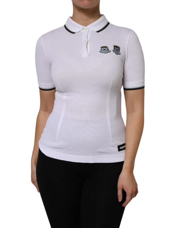 White Cotton Short Sleeves Collared Polo Top sold by Lord & Taylor