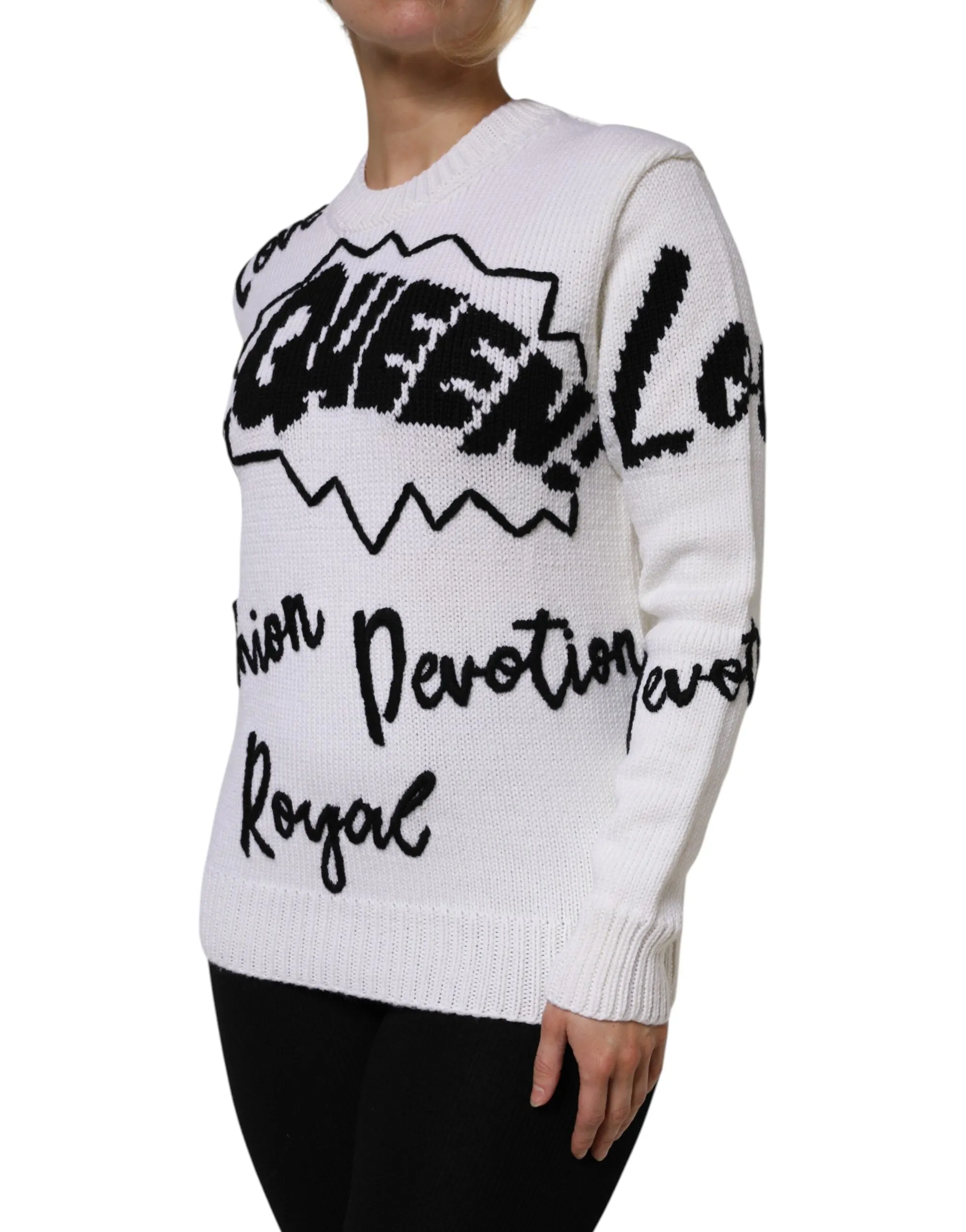 White Wool Knit Crew Neck Pullover Sweater sold by Lord & Taylor product image thumbnail 3