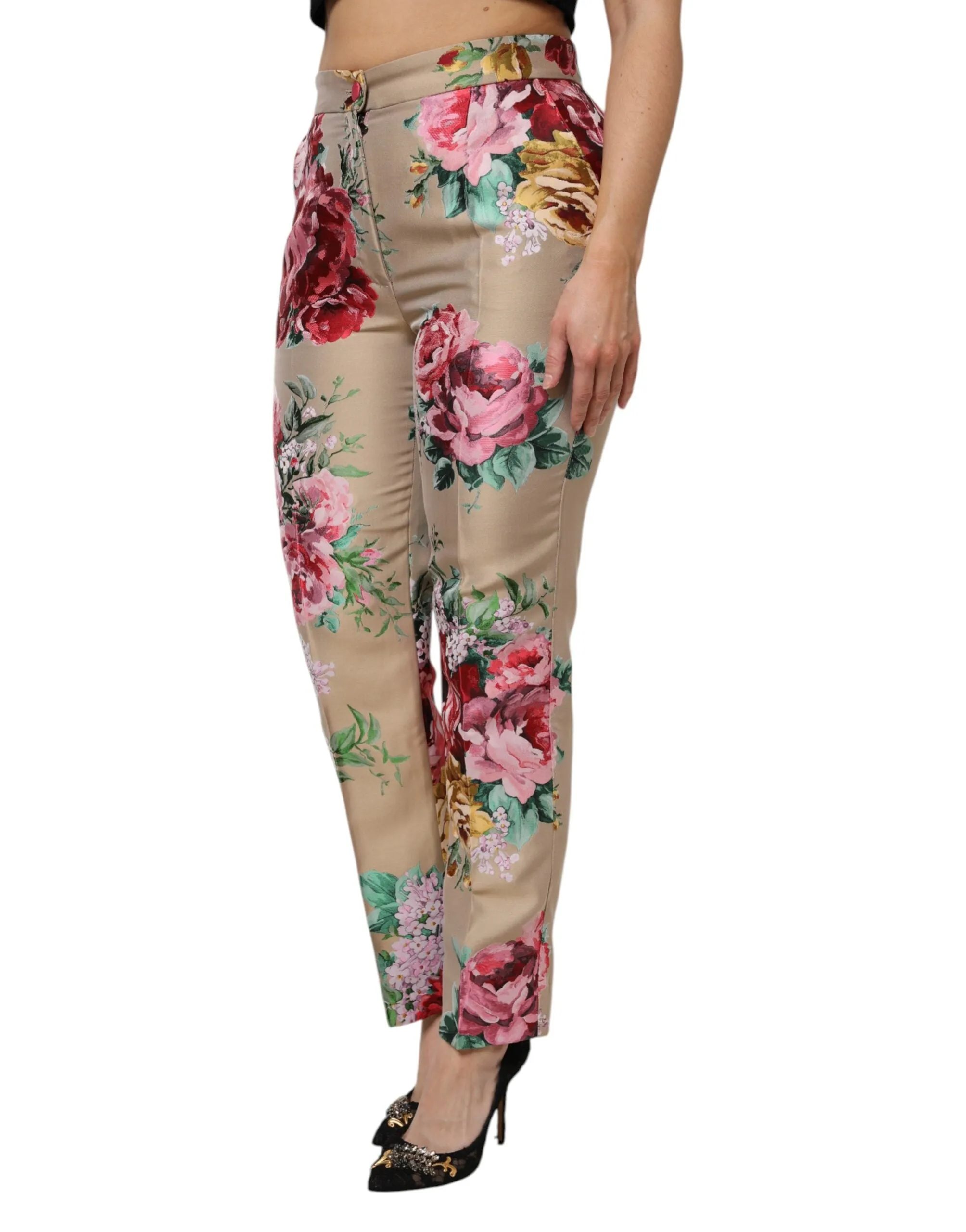 Beige Floral Print Women High Waist Pants sold by Lord & Taylor product image thumbnail 3