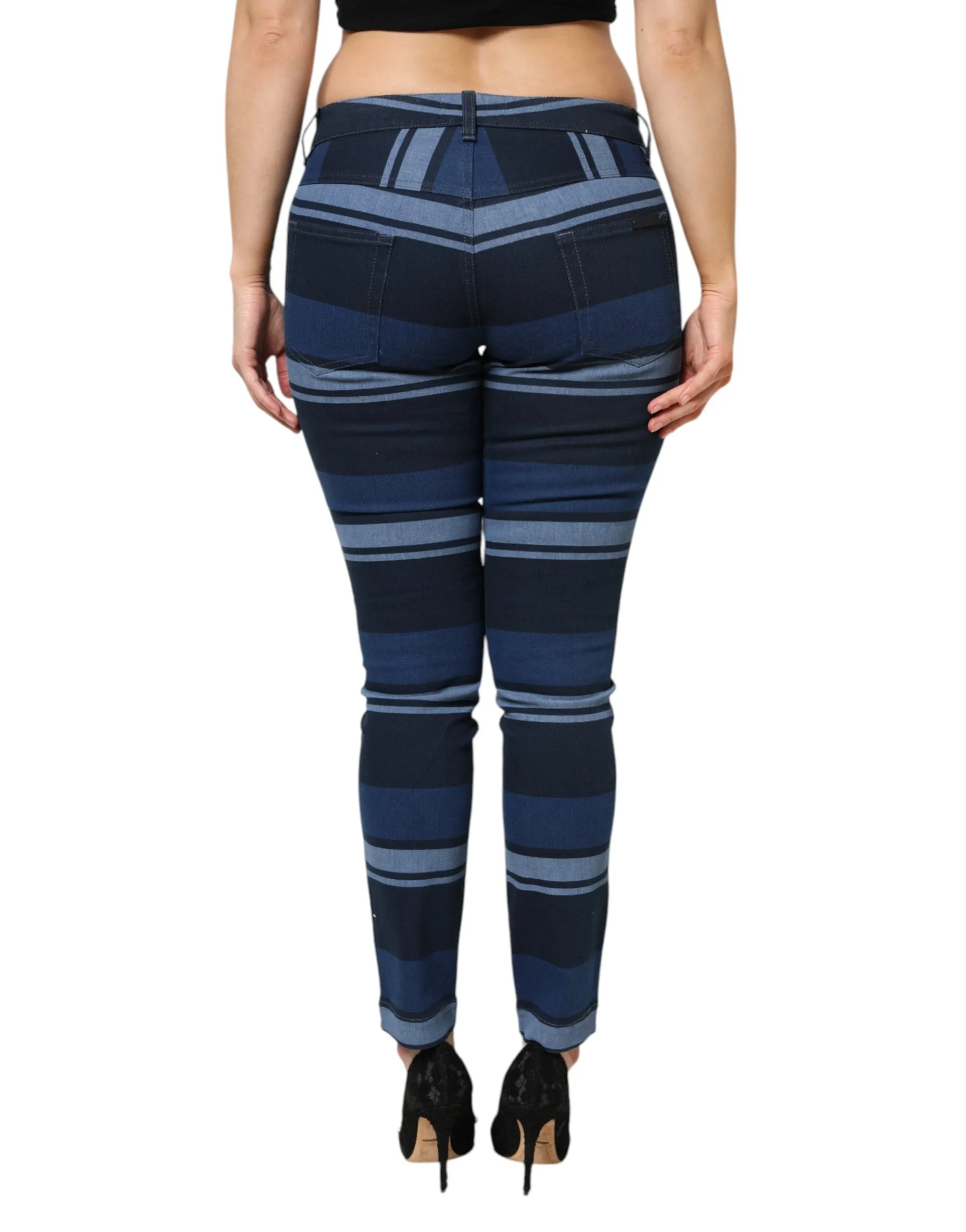 Blue Striped Cotton Stretch Denim Jeans sold by Lord & Taylor product image thumbnail 4