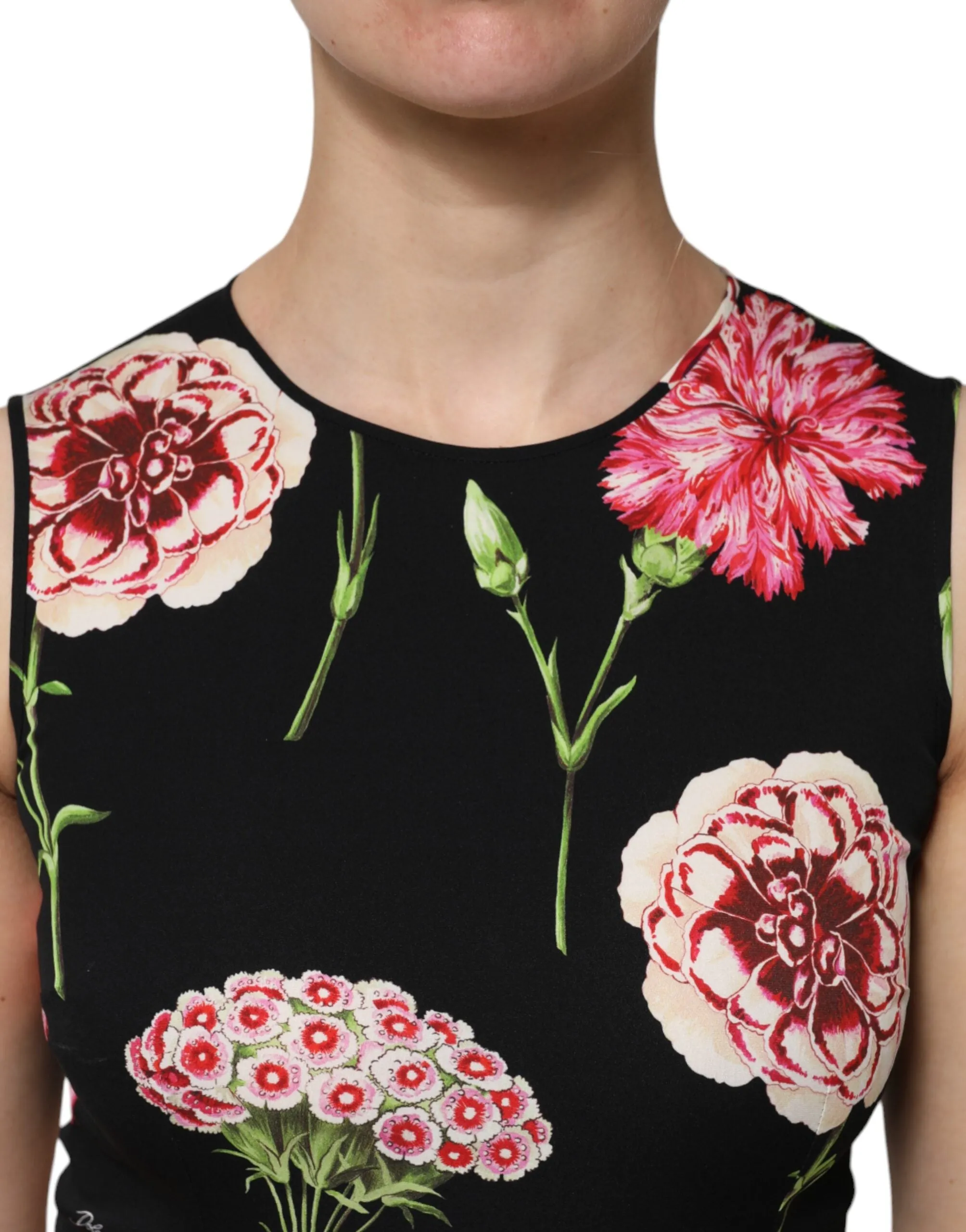 Black Floral Print Sleeveless Tank Blouse Top sold by Lord & Taylor product image thumbnail 5