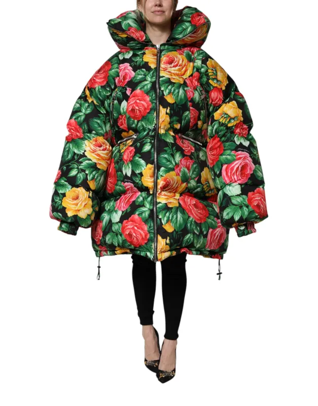 Multicolor Floral Puffer Hooded Jacket sold by Lord & Taylor