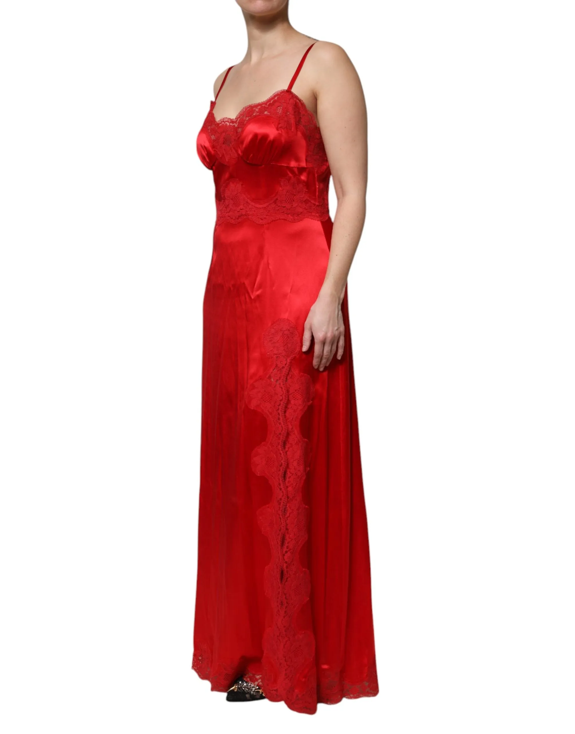 Red Silk Sleeveless Maxi Long Dress sold by Lord & Taylor product image thumbnail 3