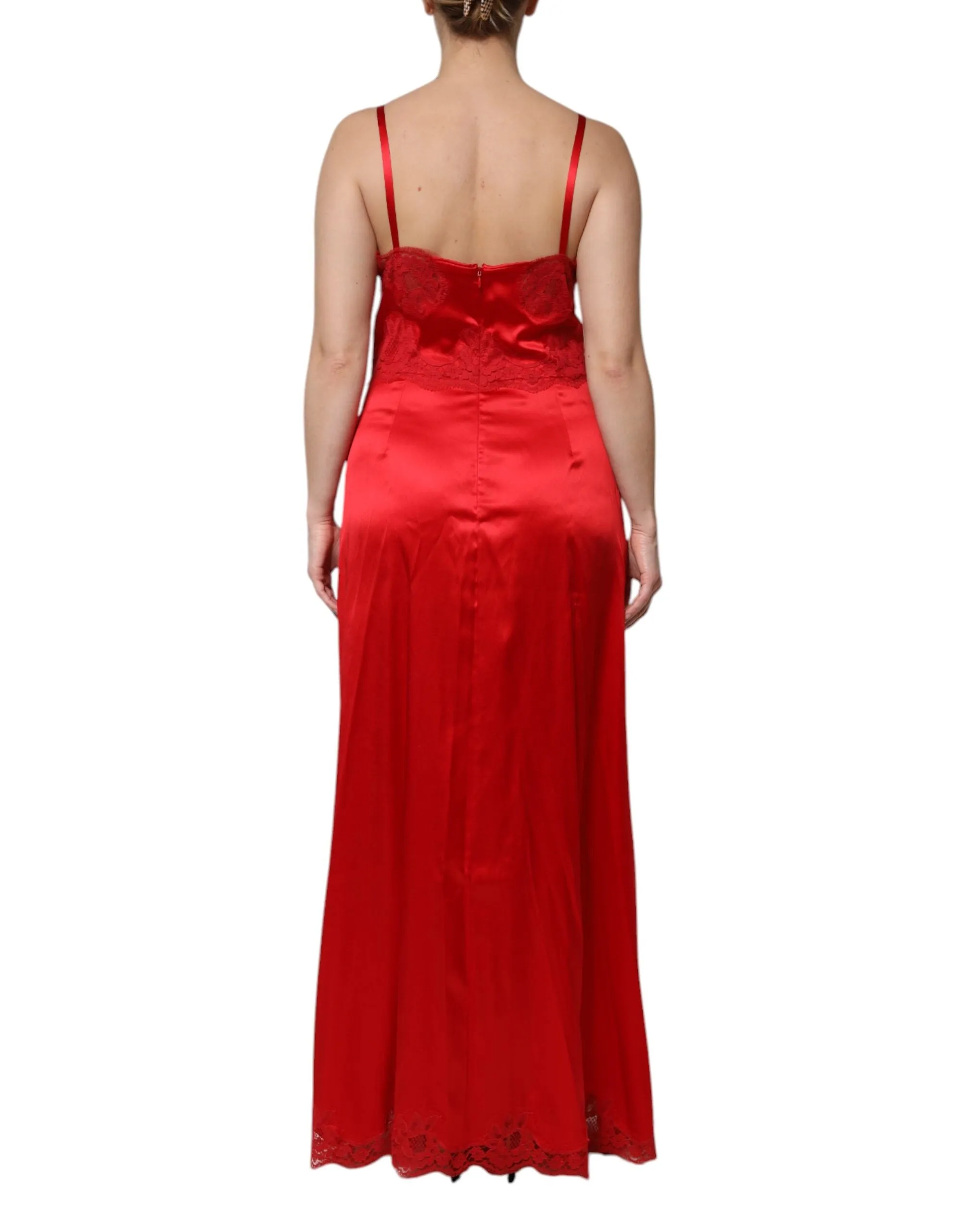 Red Silk Sleeveless Maxi Long Dress sold by Lord & Taylor product image thumbnail 4