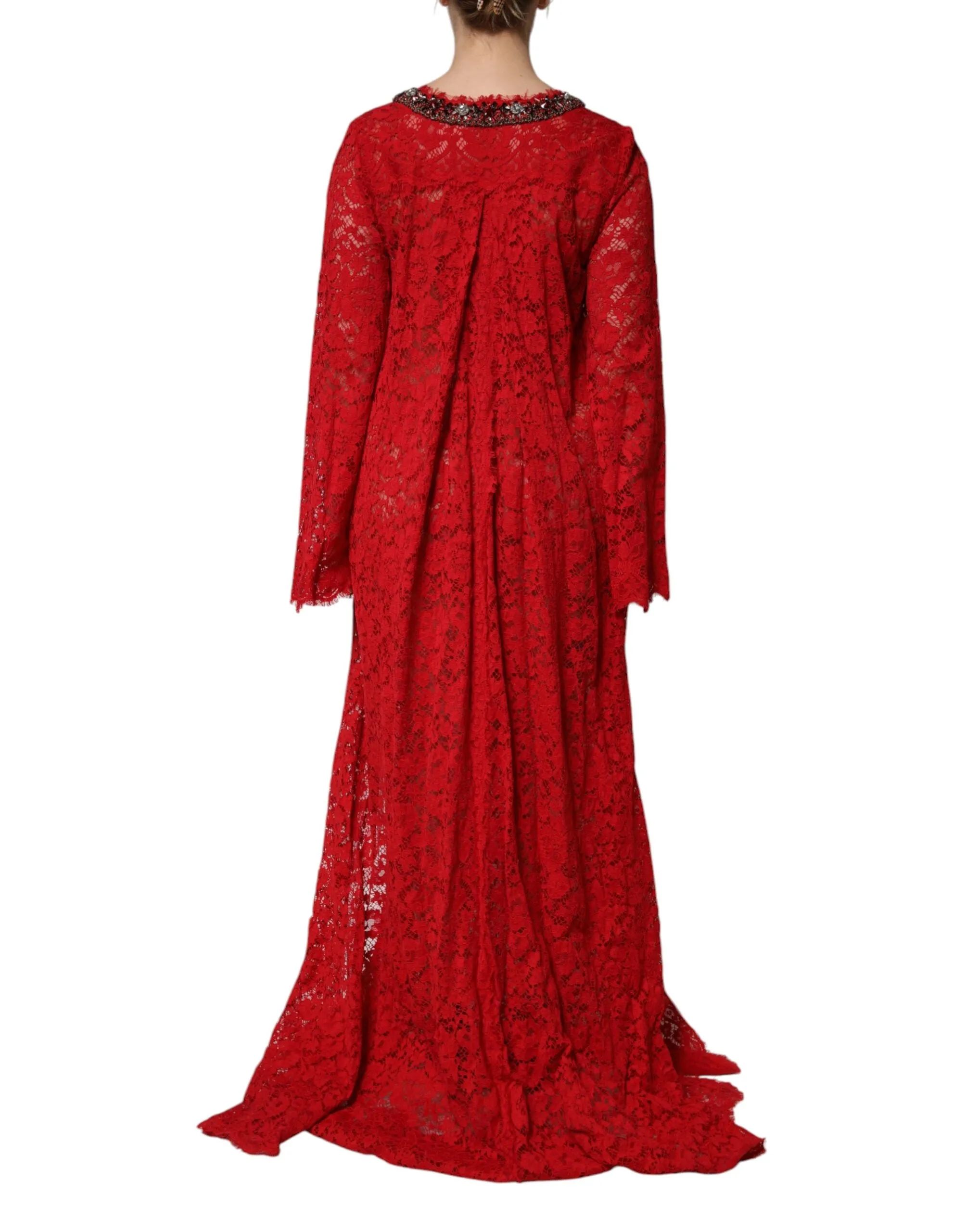 Red Floral Lace Rhinestone Embellished Dress sold by Lord & Taylor product image thumbnail 4