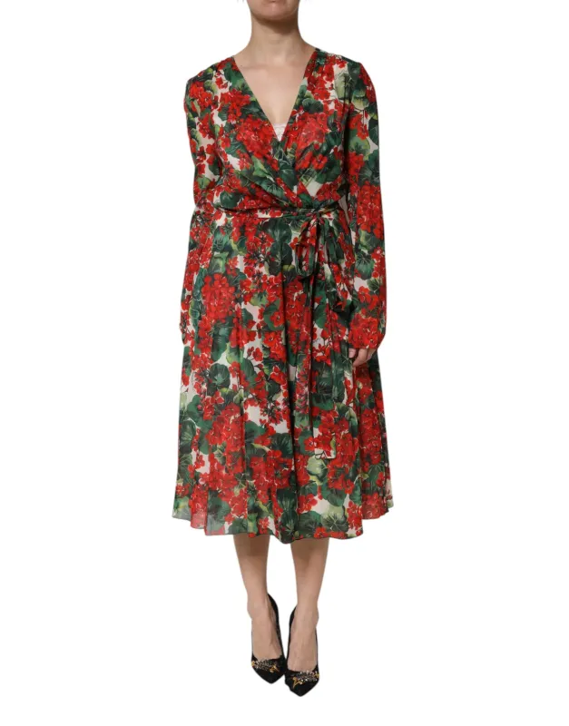 Multicolor Floral Long Sleeves V-neck Dress sold by Lord & Taylor