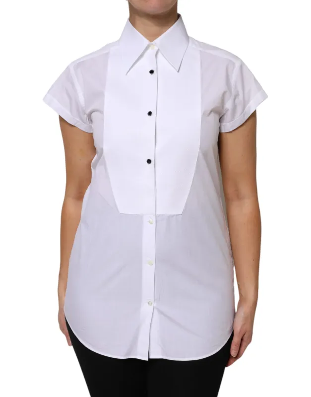 White Cotton Short Sleeves Collared Polo Top sold by Lord & Taylor