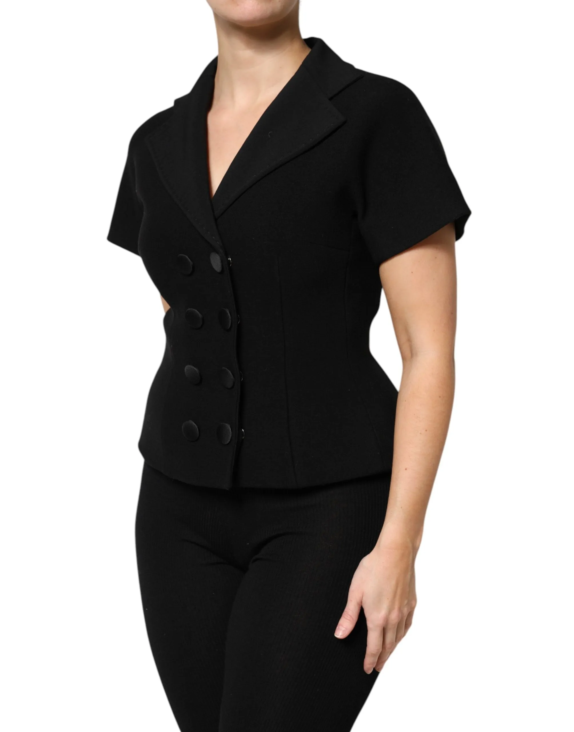 Black Wool Double Breasted Coat Jacket sold by Lord & Taylor product image thumbnail 3