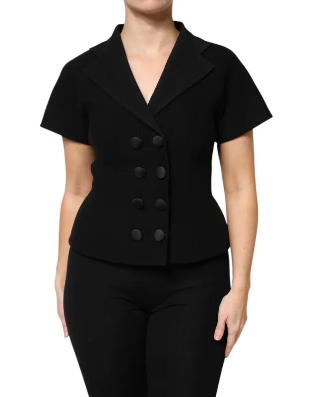 Black Wool Double Breasted Coat Jacket sold by Lord & Taylor