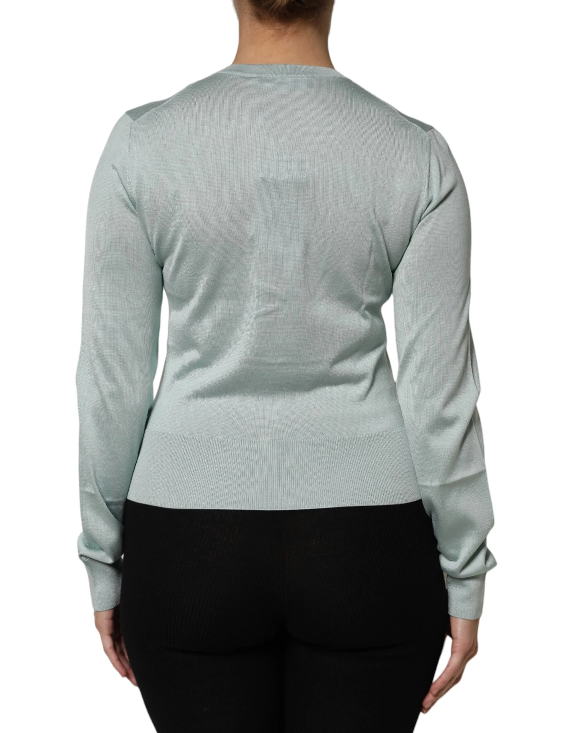 Light Green Silk Button Down Cardigan Sweater sold by Lord & Taylor product image thumbnail 4