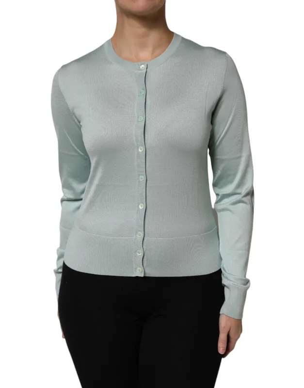 Light Green Silk Button Down Cardigan Sweater sold by Lord & Taylor