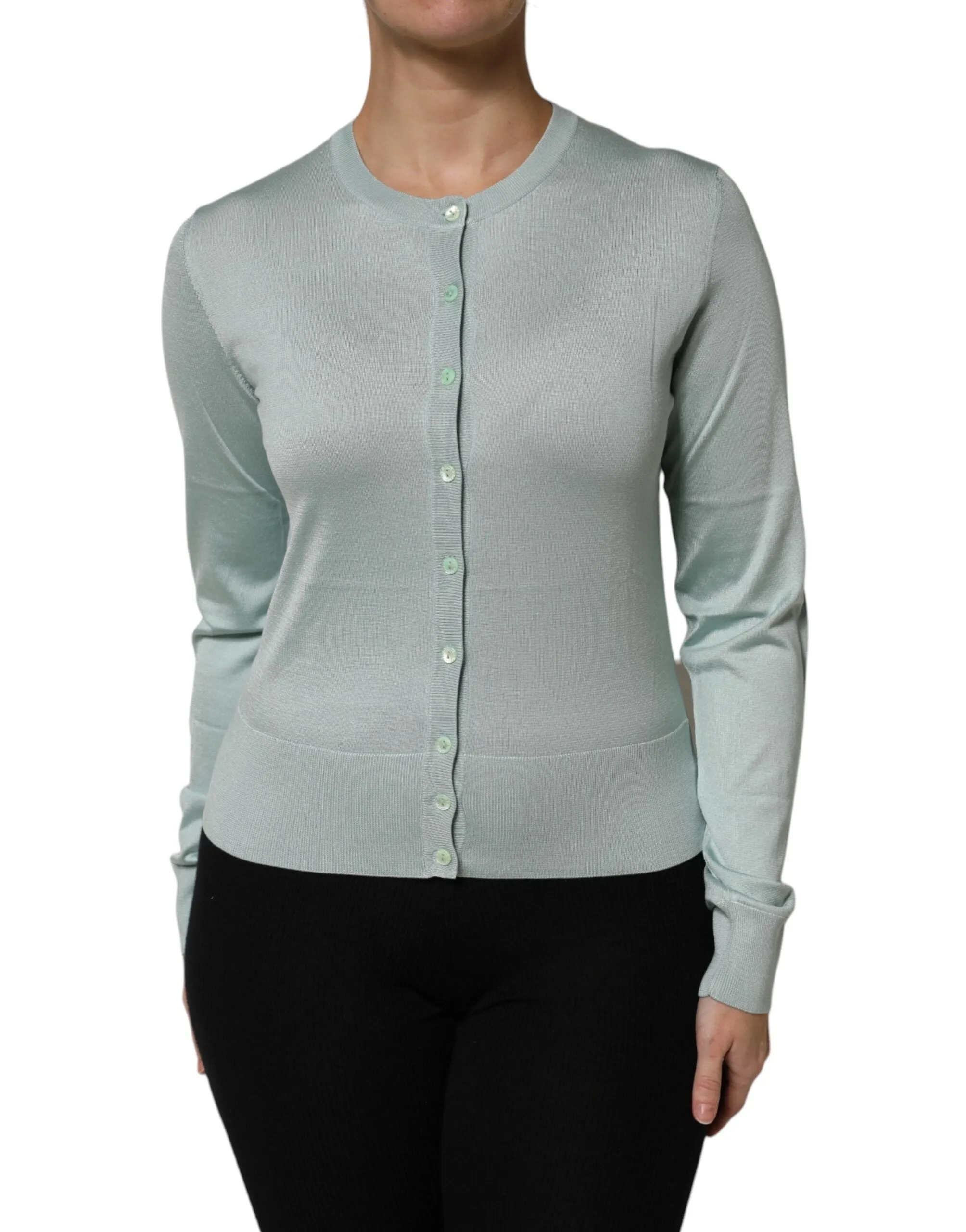 Light Green Silk Button Down Cardigan Sweater sold by Lord & Taylor