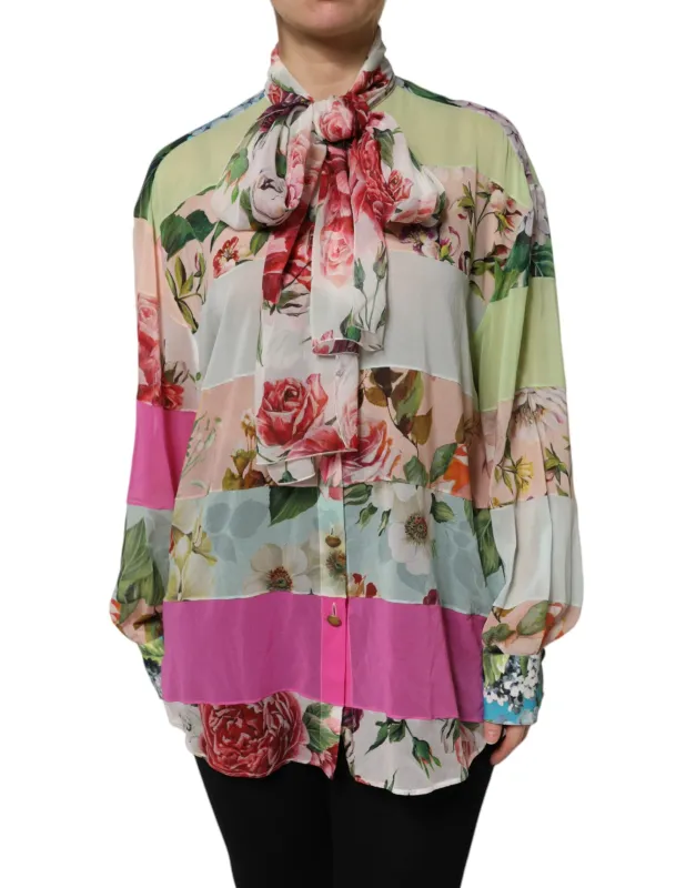 Multicolor Floral Patchwork Long Sleeves Top sold by Lord & Taylor