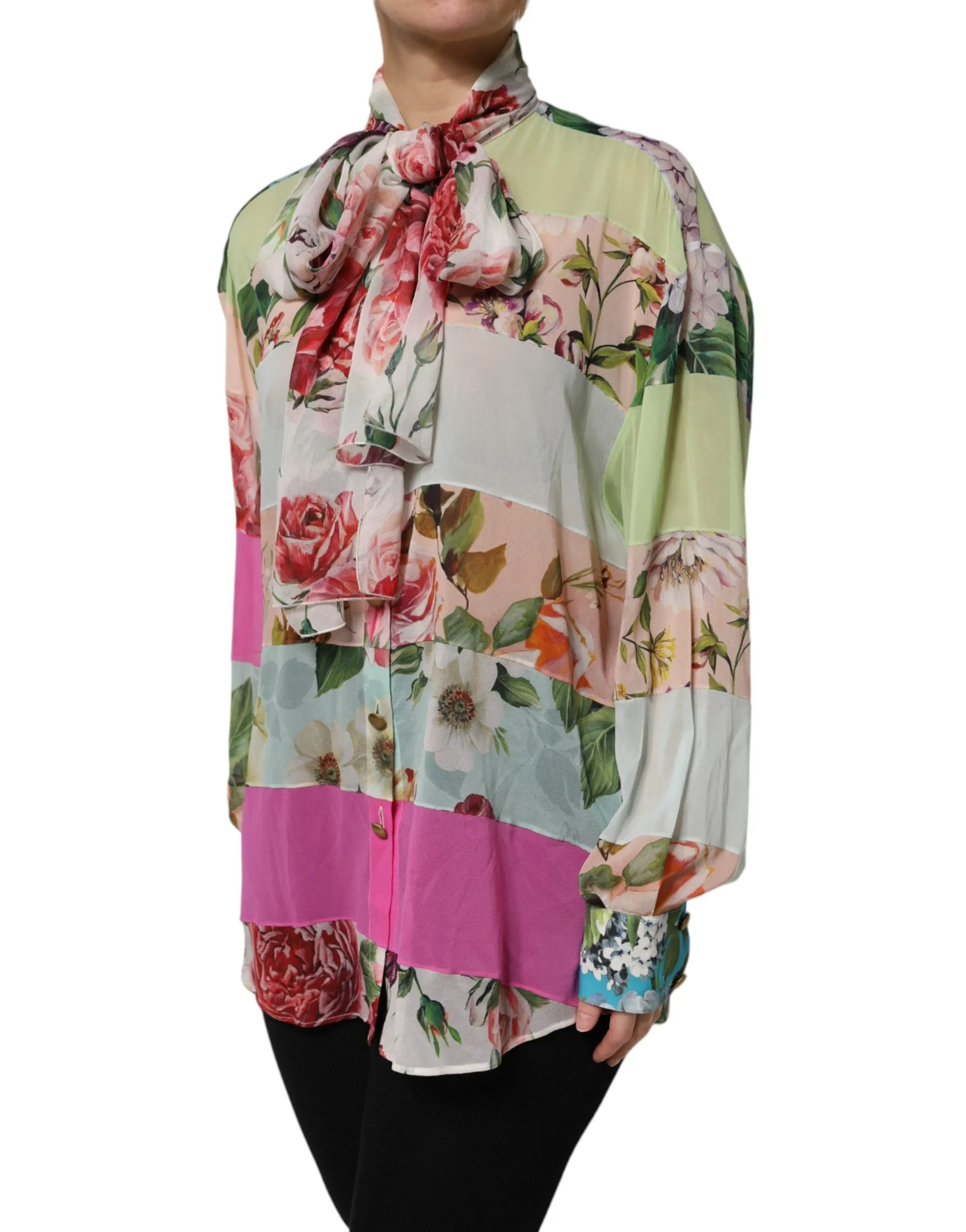 Multicolor Floral Patchwork Long Sleeves Top sold by Lord & Taylor product image thumbnail 3