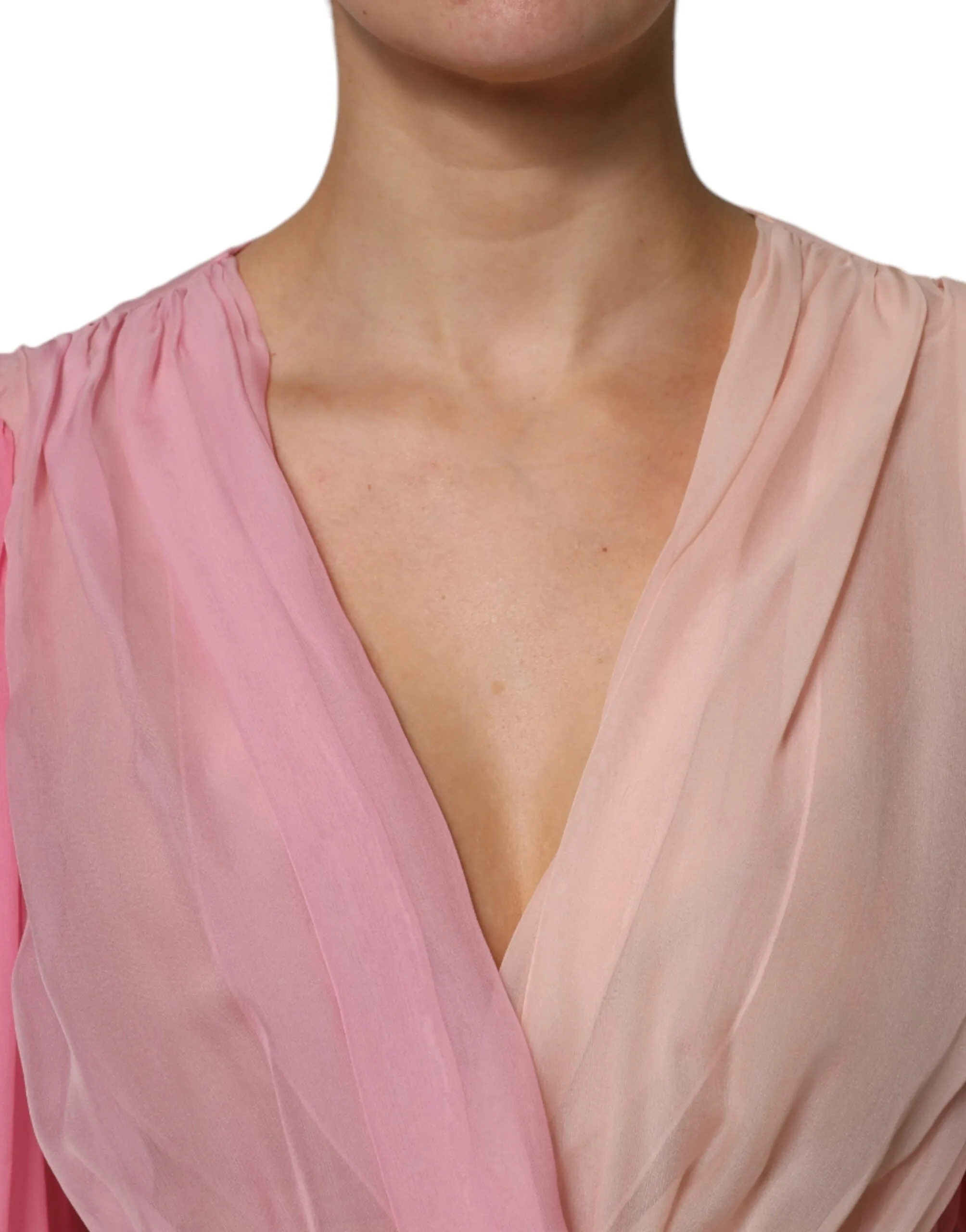 Pink Plunging V-neck Long Sleeves Blouse Top sold by Lord & Taylor product image thumbnail 5