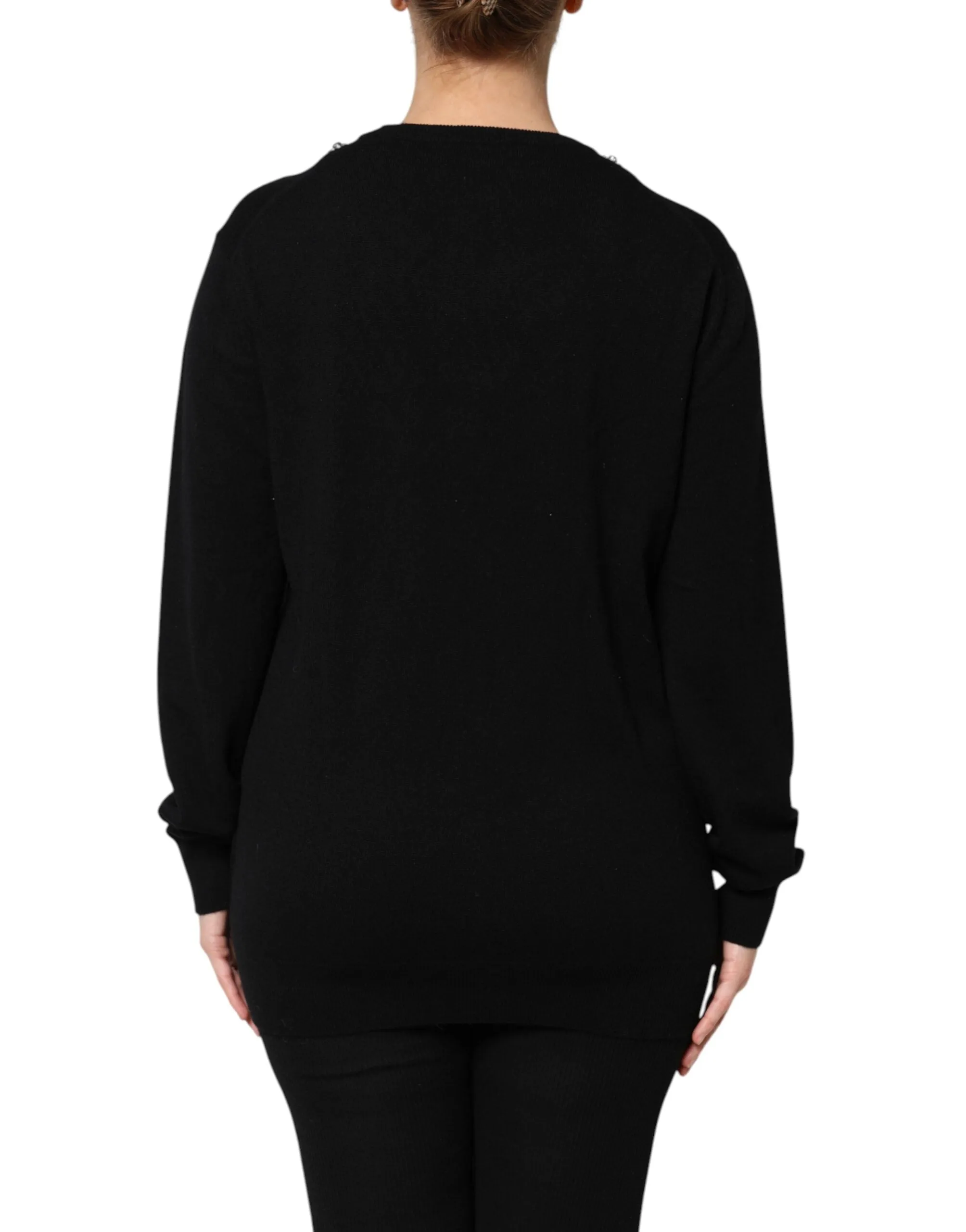 Black Cashmere Crystal Embellished Sweater sold by Lord & Taylor product image thumbnail 4
