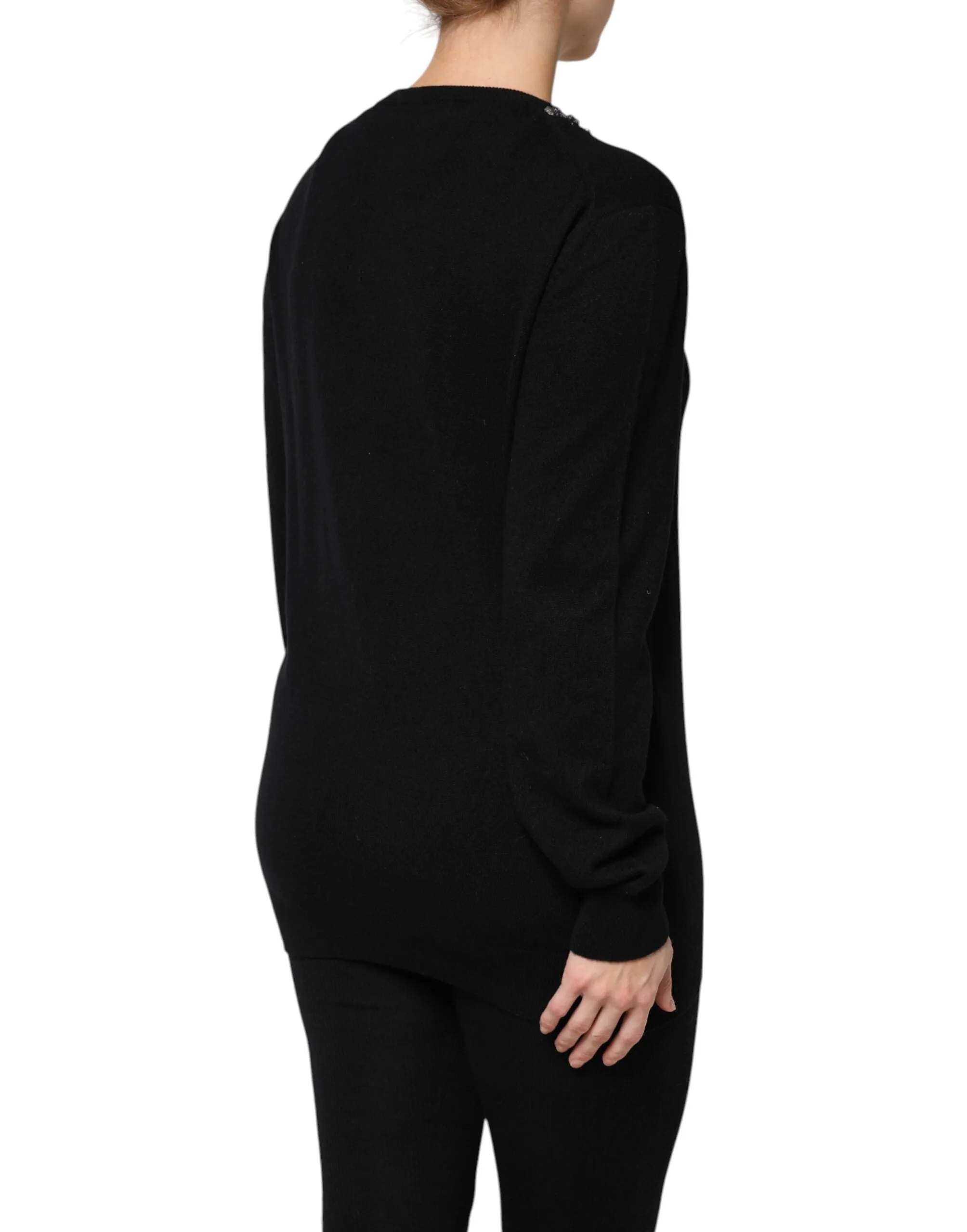 Black Cashmere Crystal Embellished Sweater sold by Lord & Taylor product image thumbnail 5