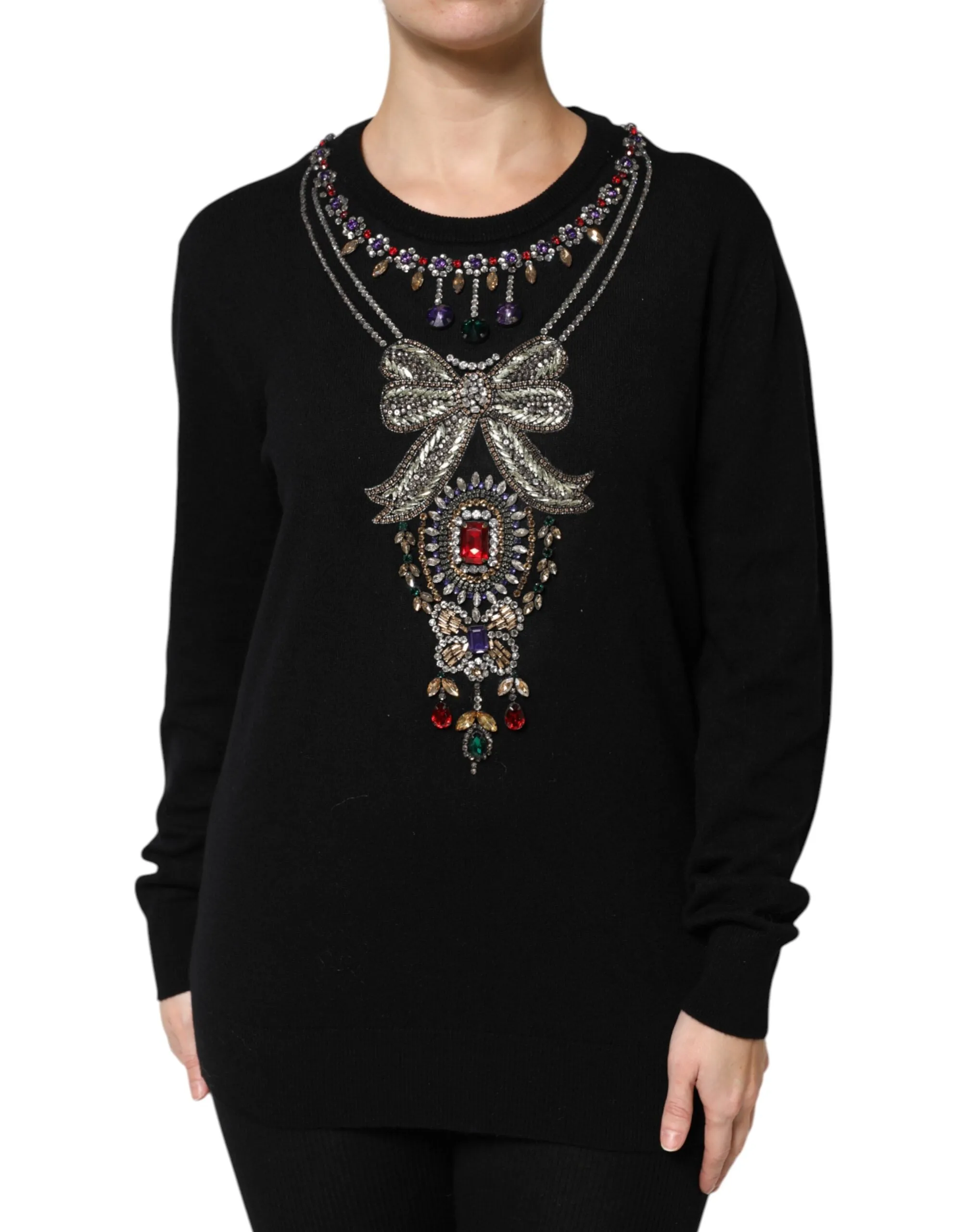 Black Cashmere Crystal Embellished Sweater sold by Lord & Taylor product image thumbnail 2
