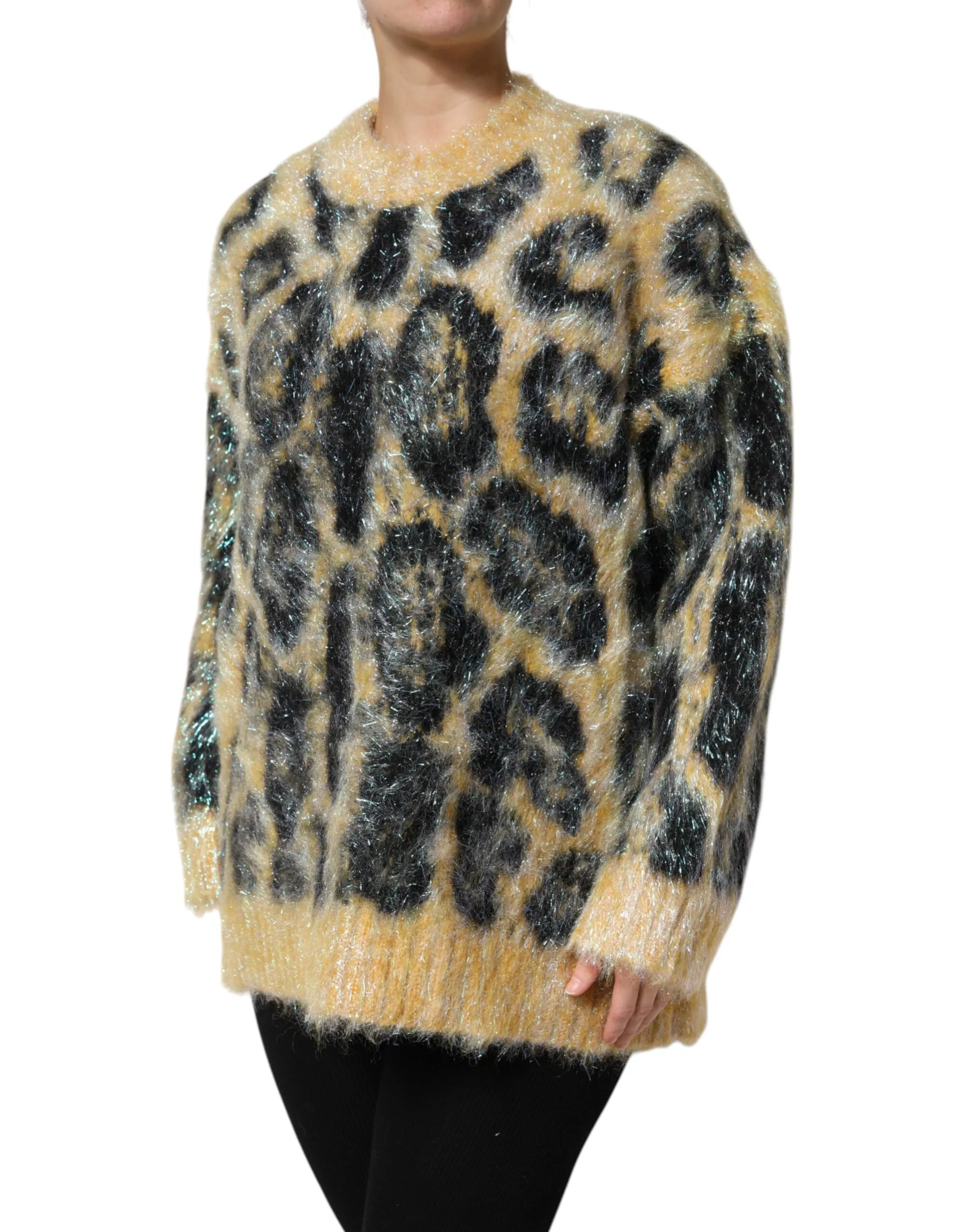 Multicolor Leopard Mohair Crew Neck Sweater sold by Lord & Taylor product image thumbnail 3