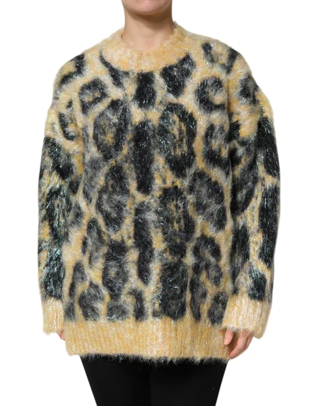 Multicolor Leopard Mohair Crew Neck Sweater sold by Lord & Taylor