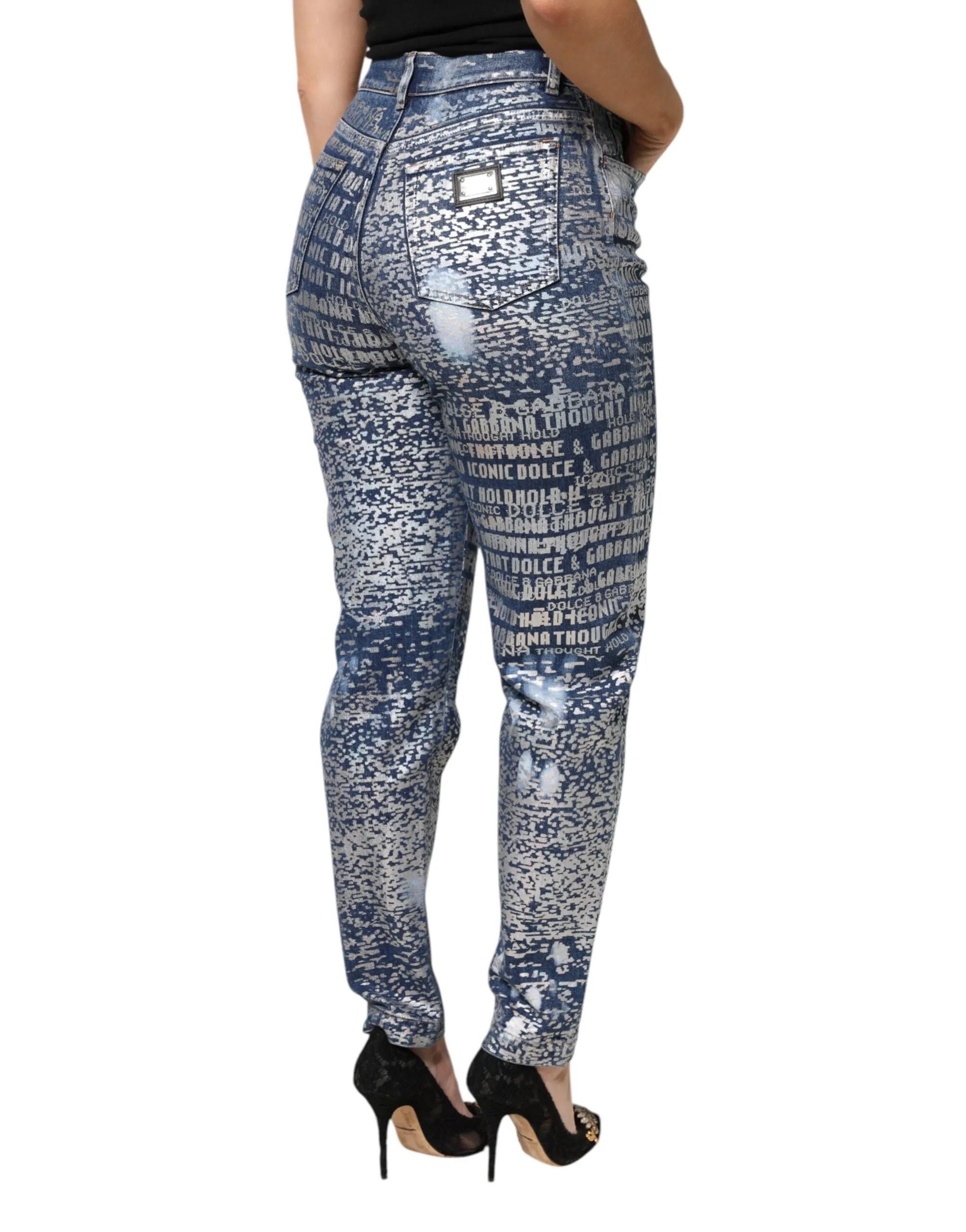 Blue Washed Print High Waist Denim Jeans sold by Lord & Taylor product image thumbnail 5