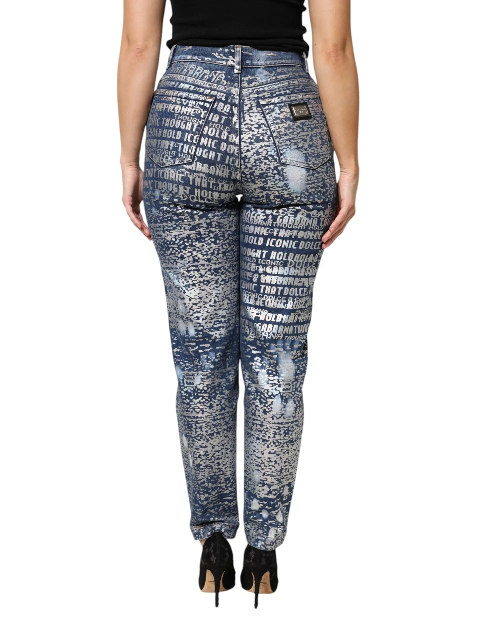 Blue Washed Print High Waist Denim Jeans sold by Lord & Taylor product image thumbnail 4