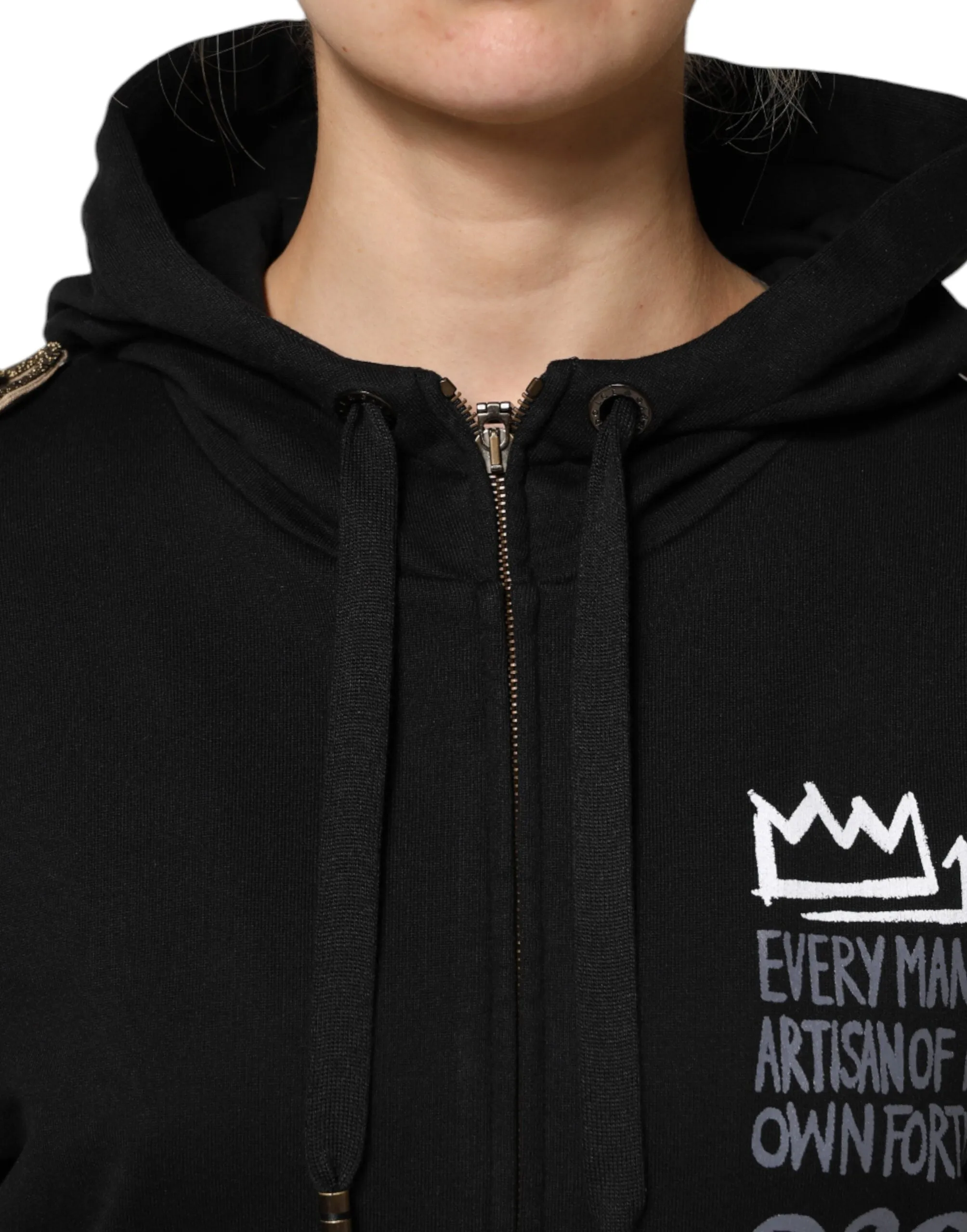 Black Logo Hooded Full Zip Sweatshirt Jacket sold by Lord & Taylor product image thumbnail 5