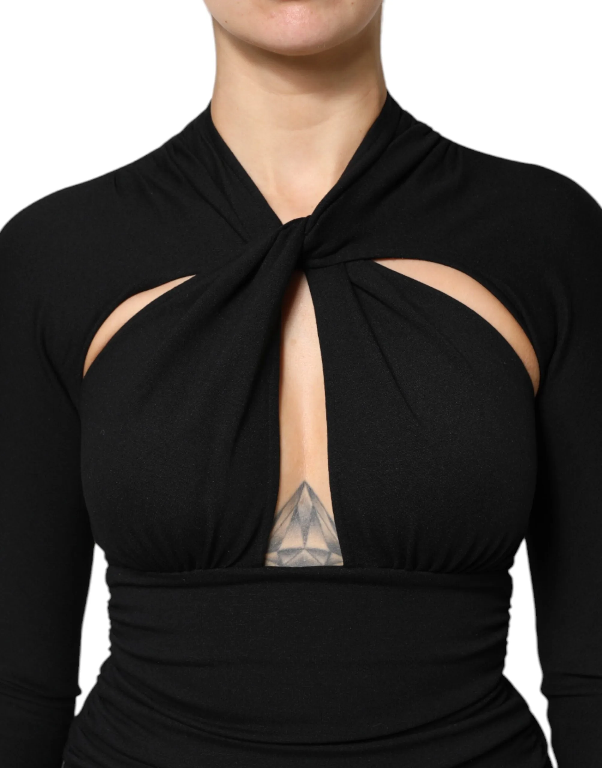Black Long Sleeves Sheath Midi Dress sold by Lord & Taylor product image thumbnail 5