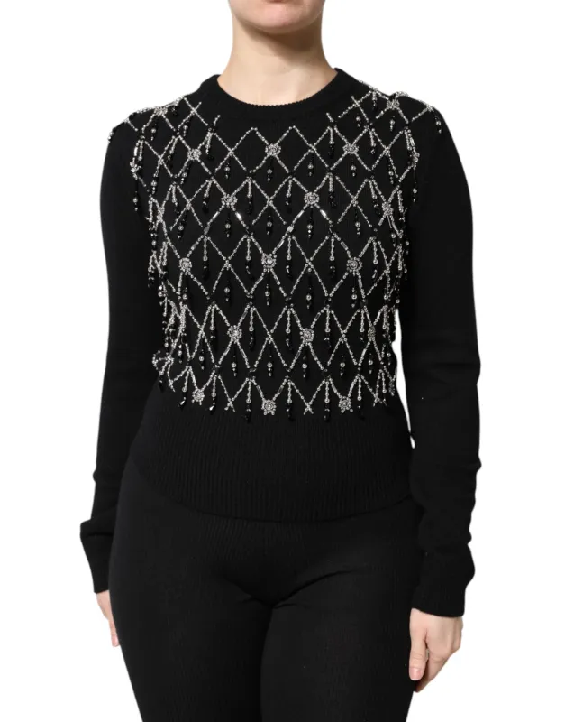 Black Cashmere Embellished Long Sleeves Top sold by Lord & Taylor