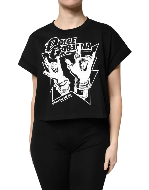 Black Cotton Printed Short Sleeves T-shirt sold by Lord & Taylor