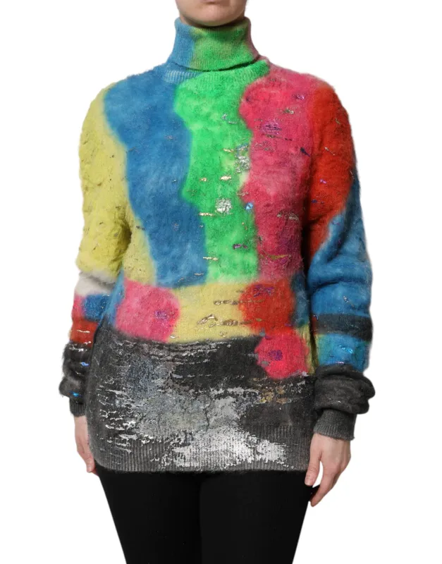 Multicolor Mohair Turtleneck Pullover Sweater sold by Lord & Taylor