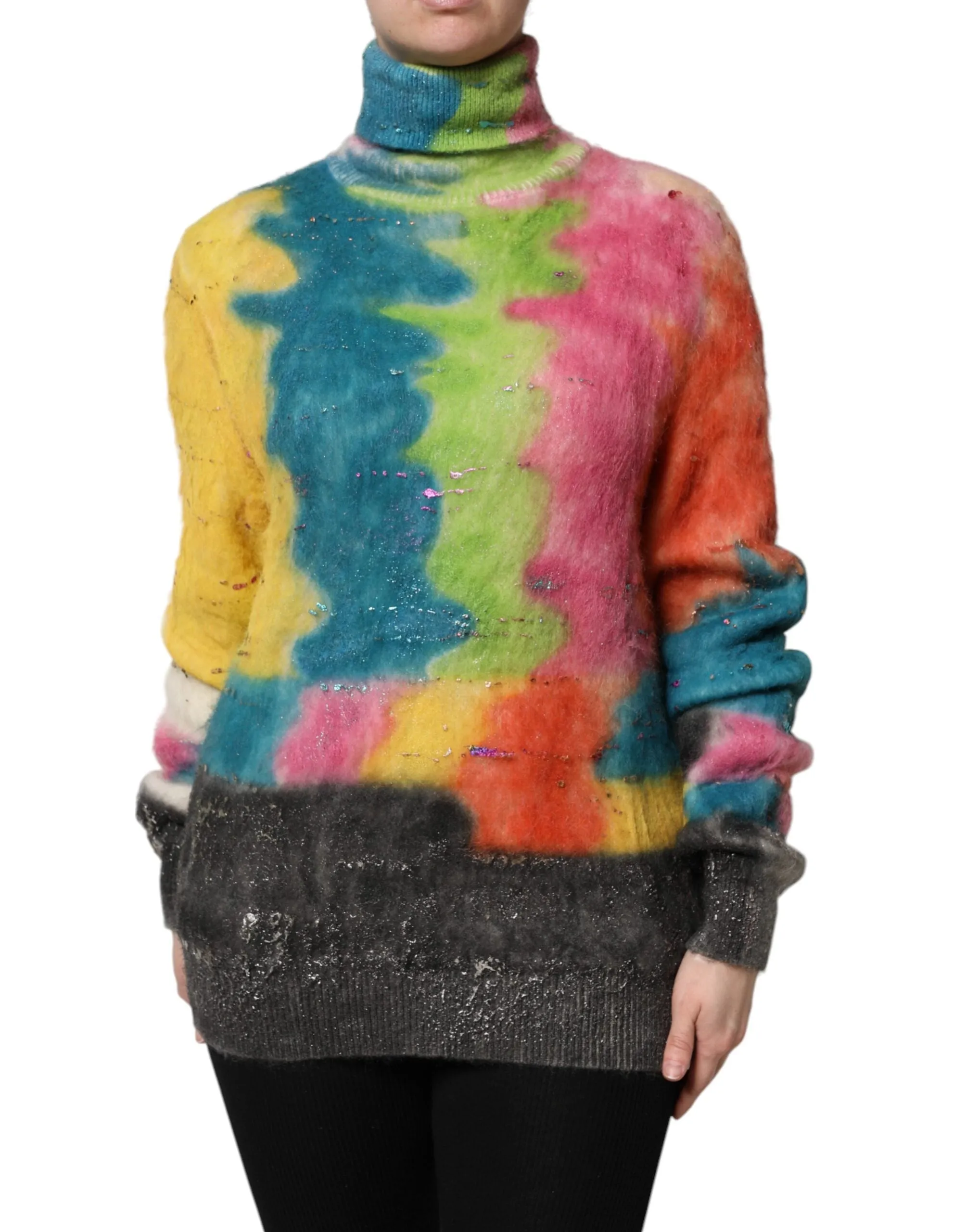 Multicolor Mohair Turtleneck Pullover Sweater sold by Lord & Taylor
