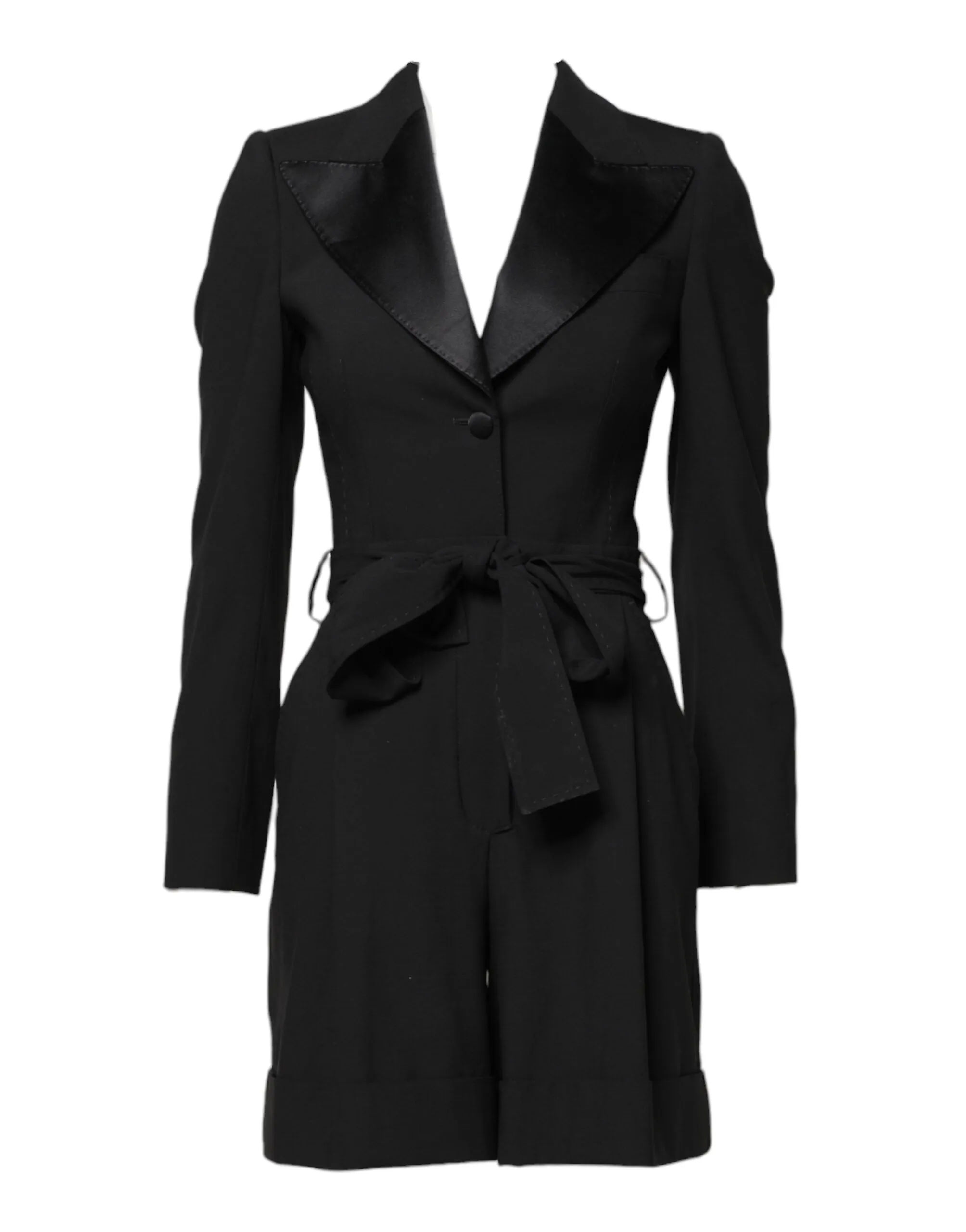 Black Wool Jumpsuit Dress Women Coat Jacket sold by Lord & Taylor product image thumbnail 2