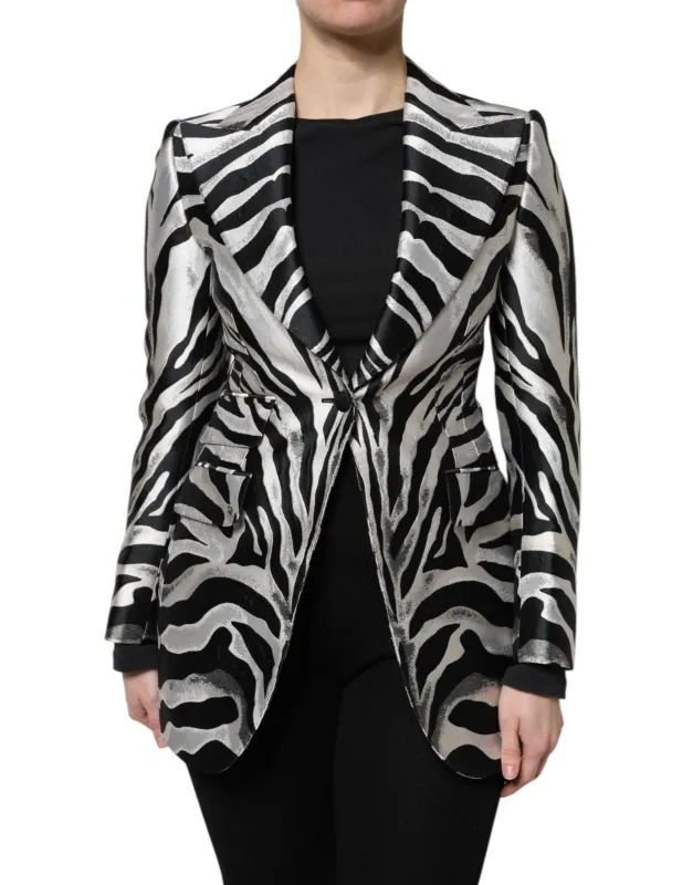 Black White Polyester Women Blazer Jacket sold by Lord & Taylor