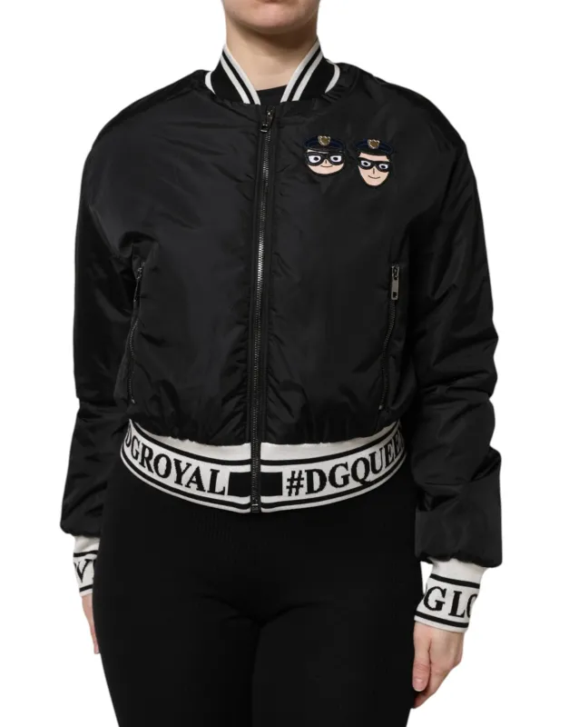 Black Nylon #DGFamily Full Zip Bomber Jacket sold by Lord & Taylor