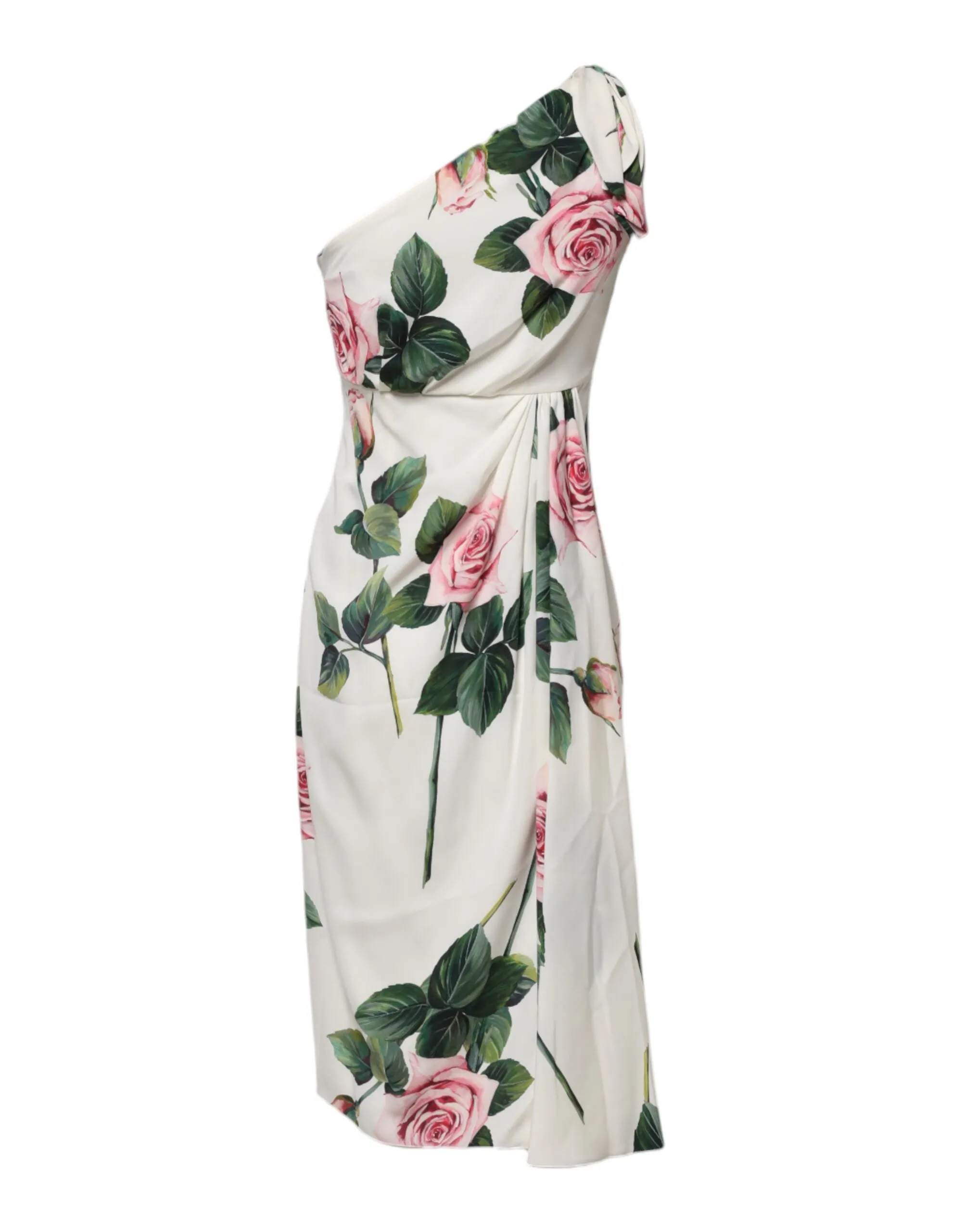 White Floral One Shoulder Sheath Midi Dress sold by Lord & Taylor product image thumbnail 3