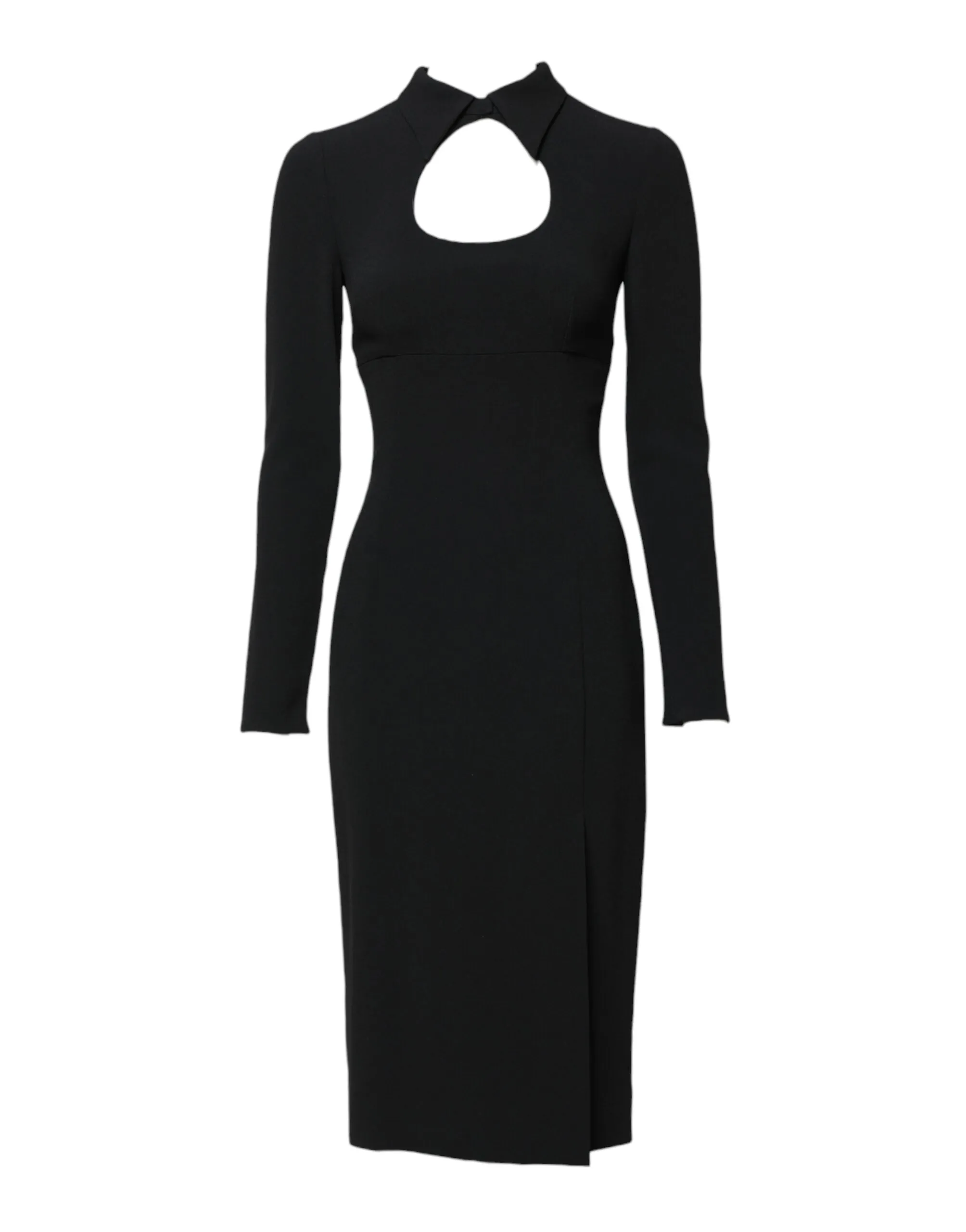 Black Long Sleeves Bodycon Sheath Midi Dress sold by Lord & Taylor