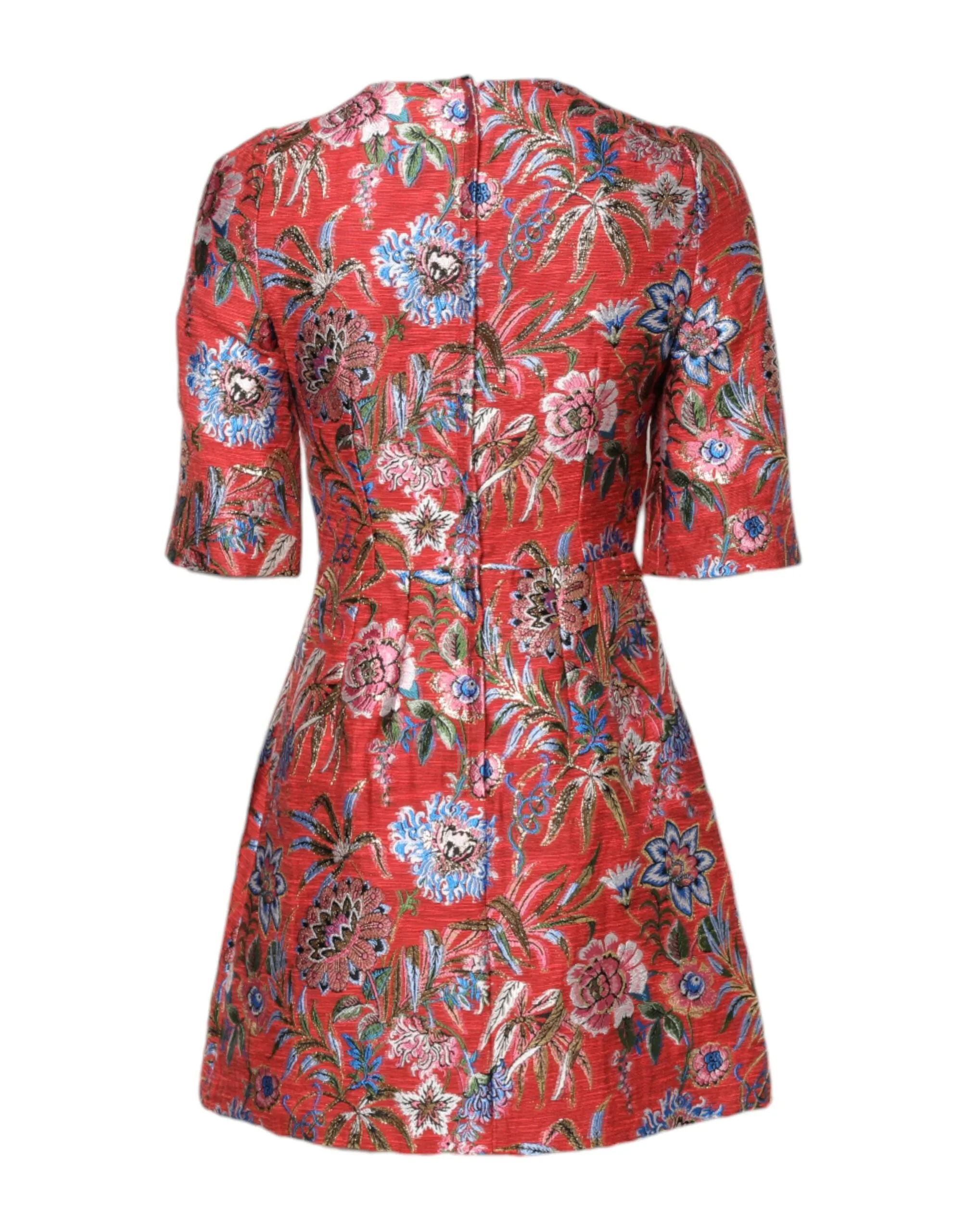 Red Floral Jacquard A-line Mini Dress sold by Lord & Taylor product image thumbnail 3