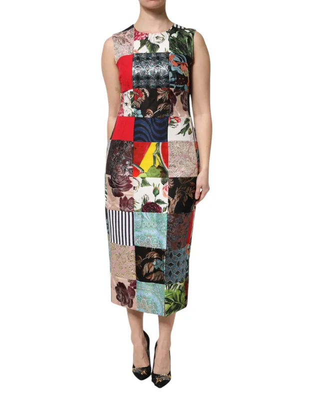 Multicolor Patchwork Sleeveless Sheath Dress sold by Lord & Taylor