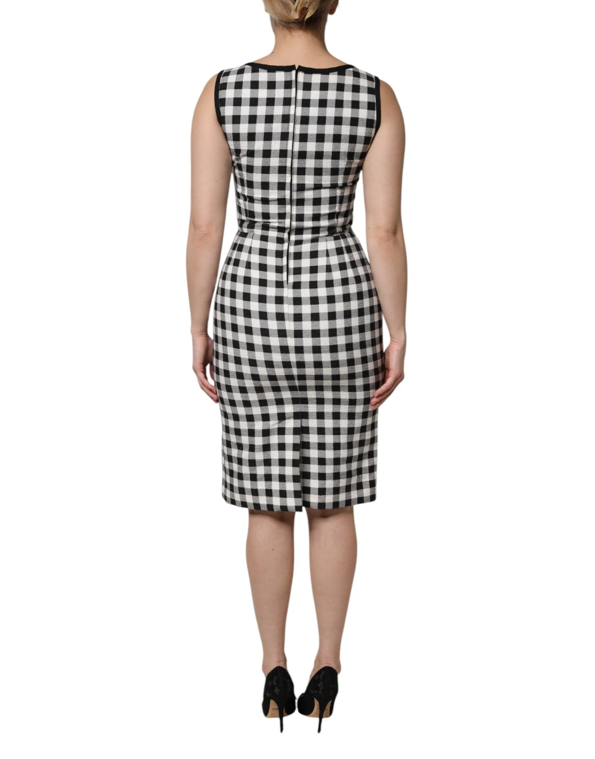 White Black Checkered Sleeveless Sheath Dress sold by Lord & Taylor product image thumbnail 4