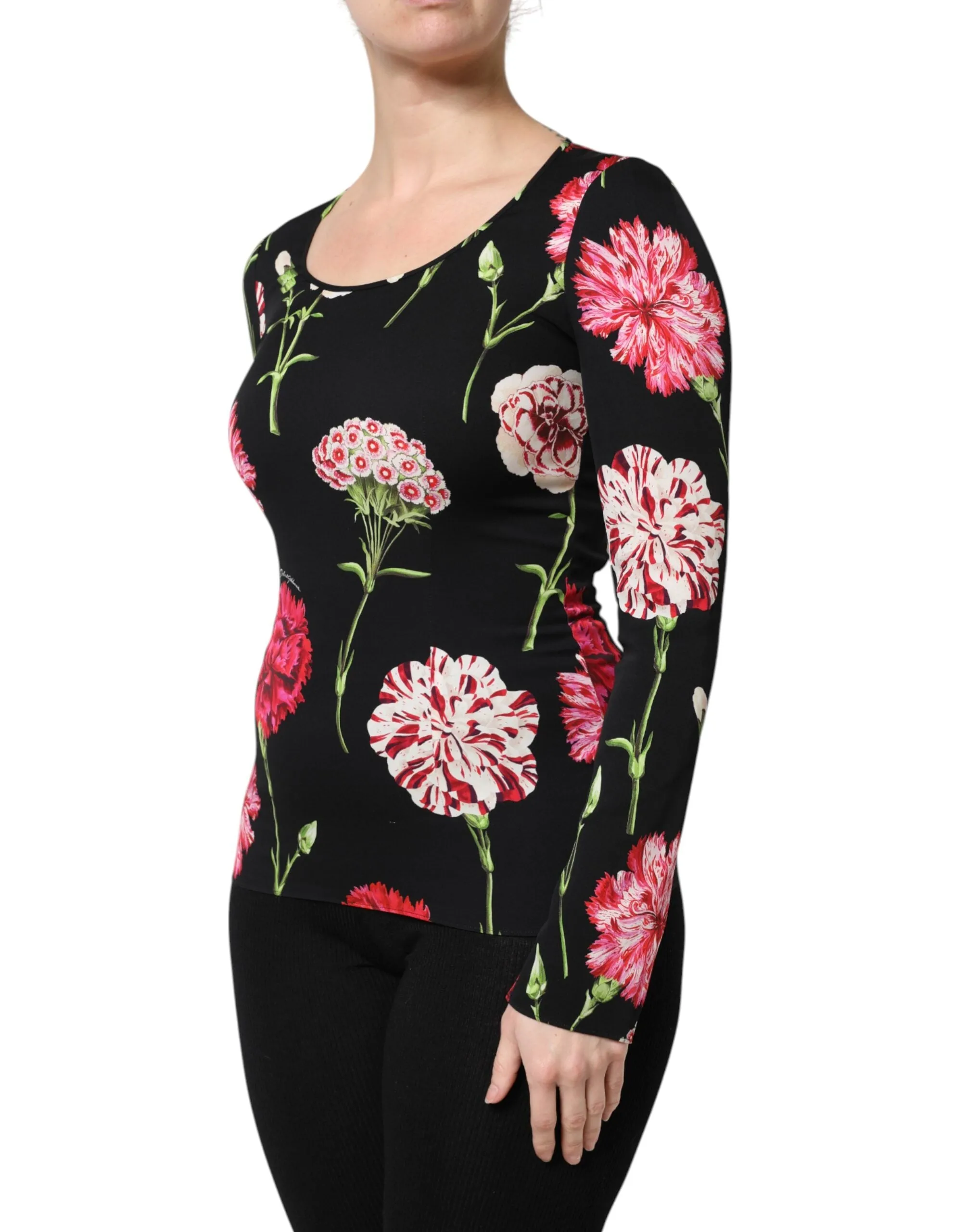 Black Floral Long Sleeve Women Blouse Top sold by Lord & Taylor product image thumbnail 3