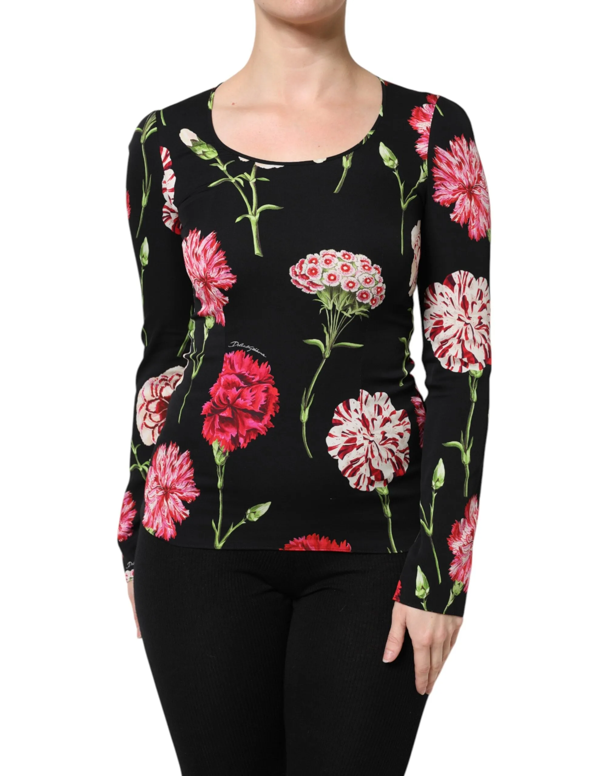 Black Floral Long Sleeve Women Blouse Top sold by Lord & Taylor product image thumbnail 2