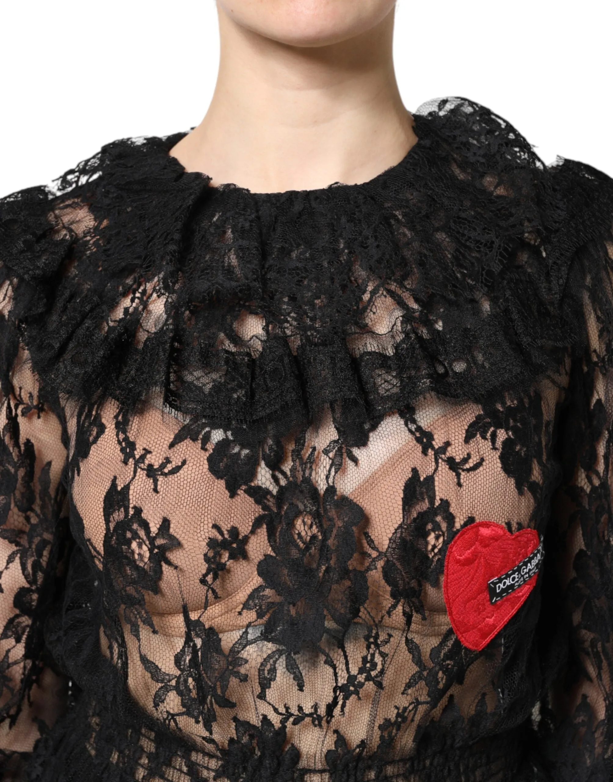 Black Cotton Floral Lace Women Blouse Top sold by Lord & Taylor product image thumbnail 5