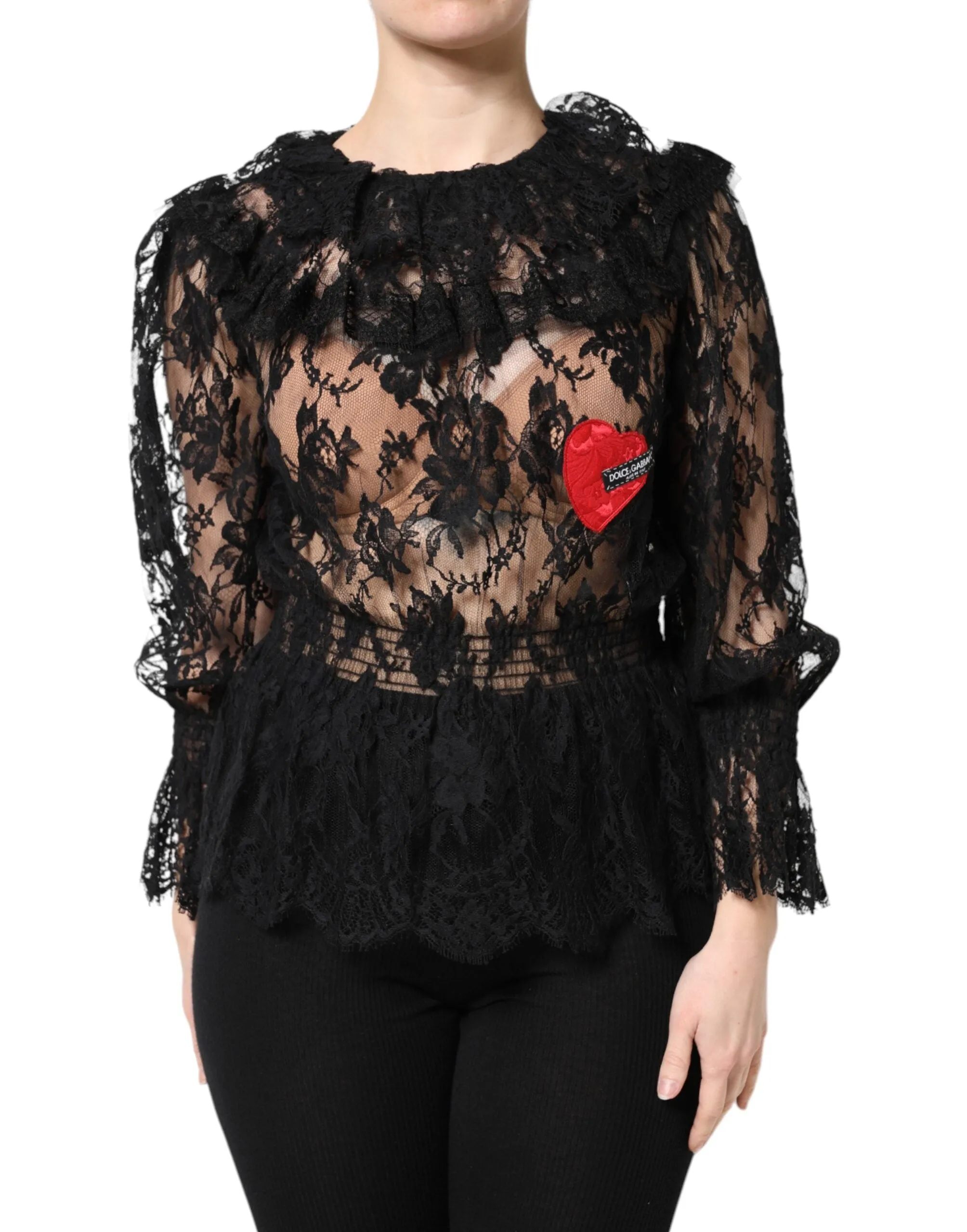 Black Cotton Floral Lace Women Blouse Top sold by Lord & Taylor product image thumbnail 2