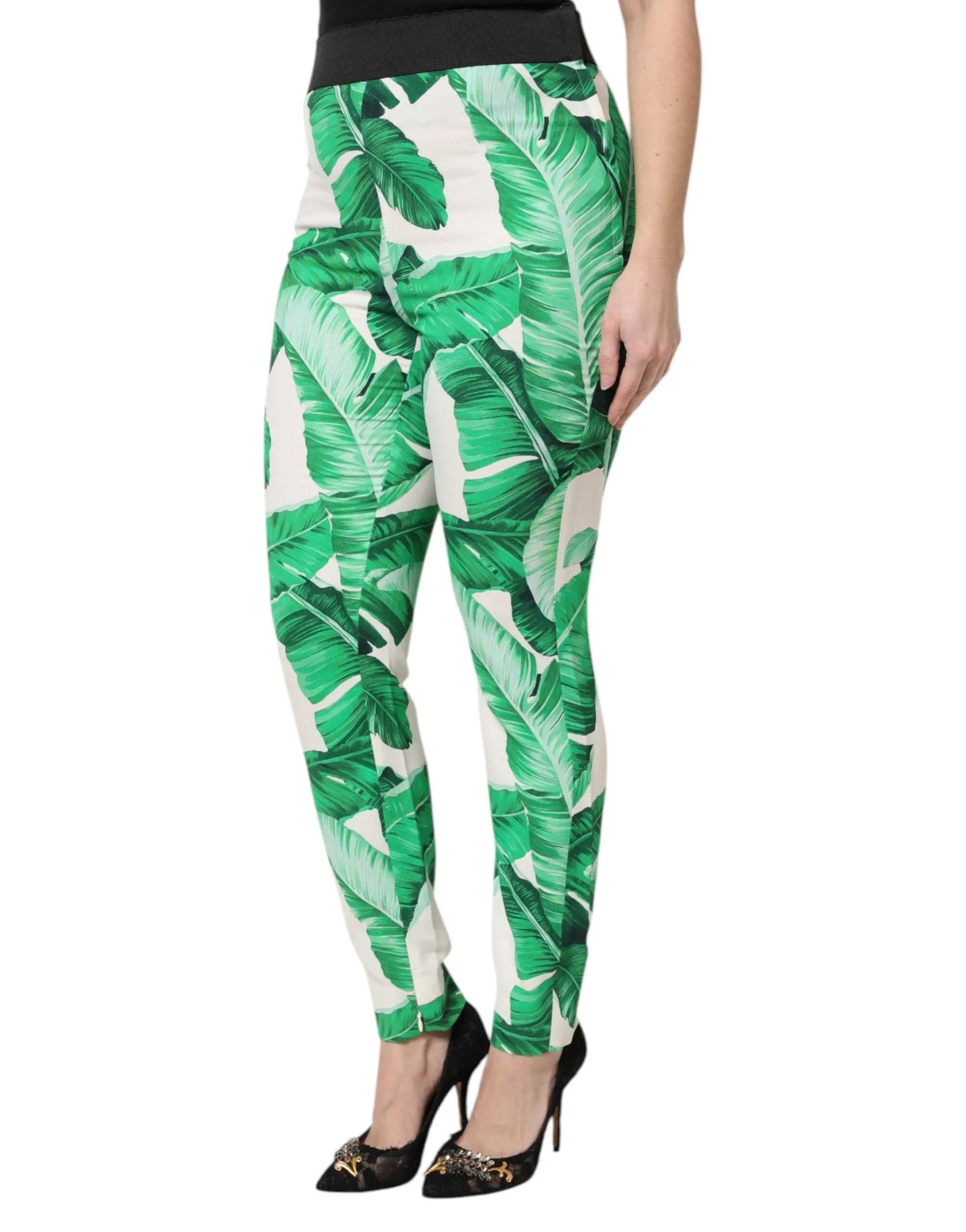 White Green Leaf High Waist Pants sold by Lord & Taylor product image thumbnail 3