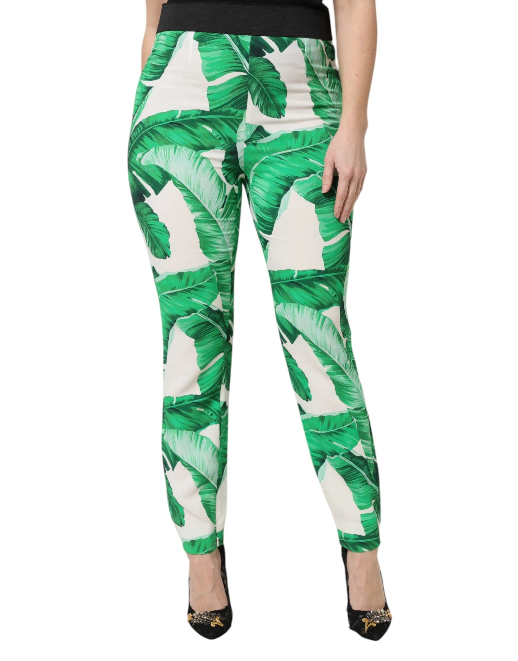 White Green Leaf High Waist Pants sold by Lord & Taylor product image thumbnail 2