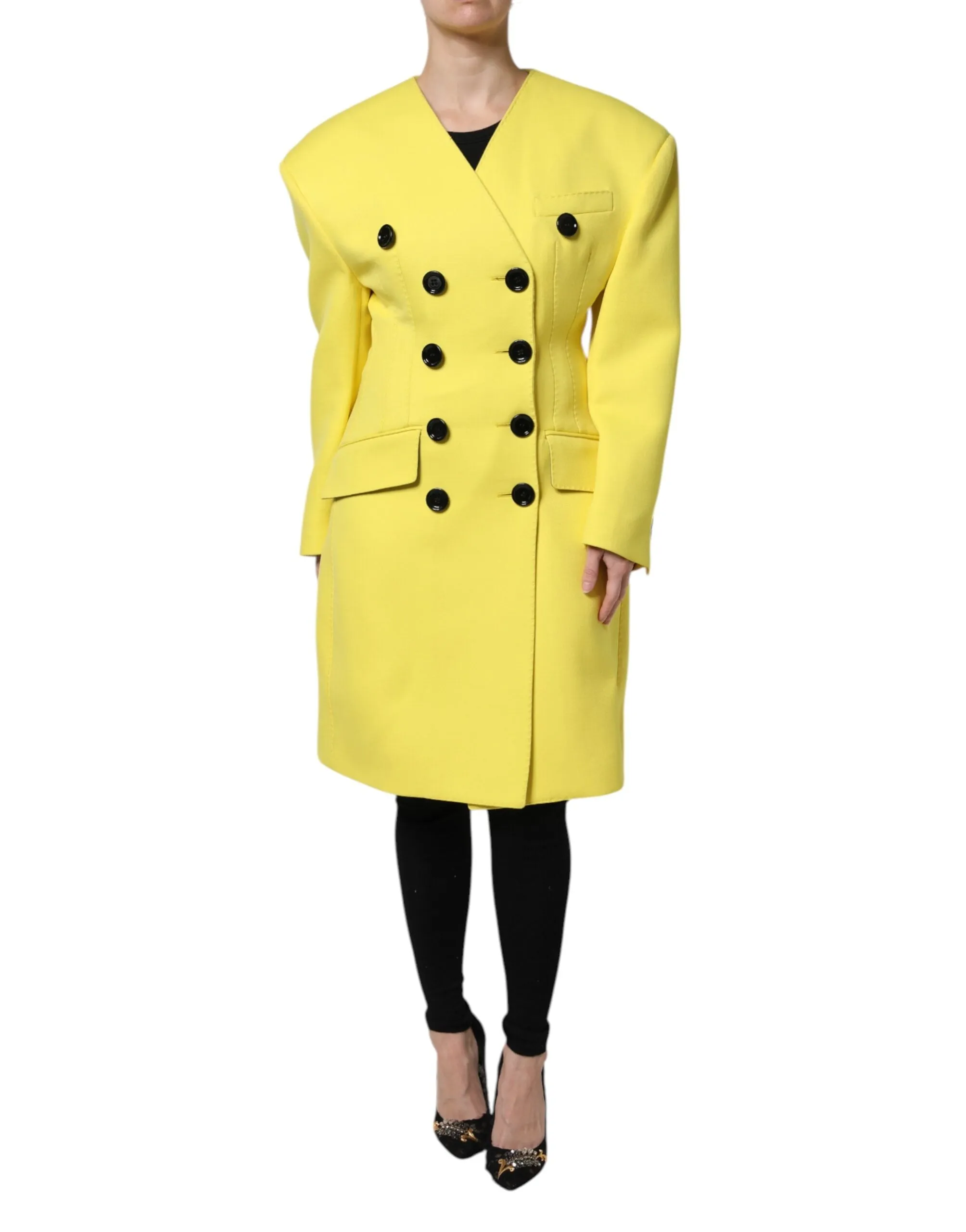 Yellow Double Breasted Trench Coat Jacket sold by Lord & Taylor product image thumbnail 2